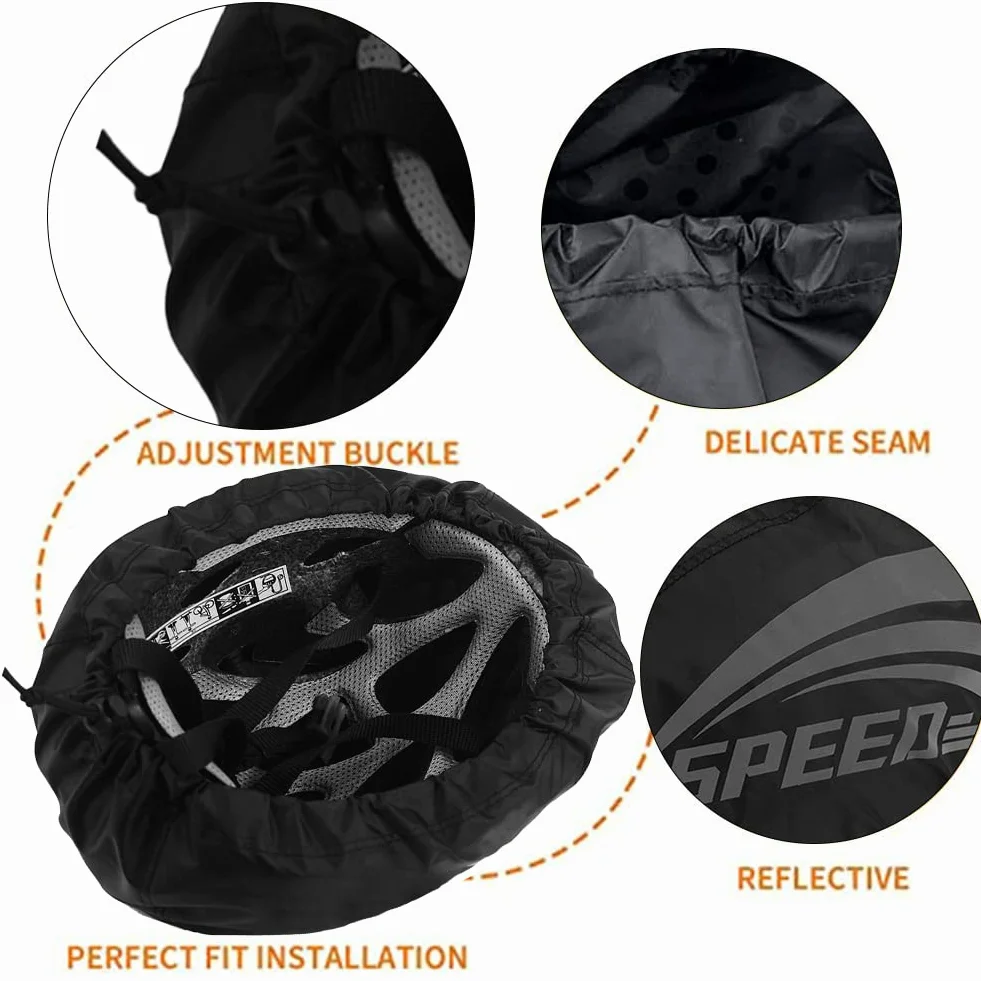 Refleksyjna osłona rowerowa na deszcz, osłona przeciwdeszczowa na kask rowerowy, osłona na kask rowerowy, osłona przeciwdeszczowa i przeciwwiatrowa na kask, szczelna na deszcz osłona na kask, osłona