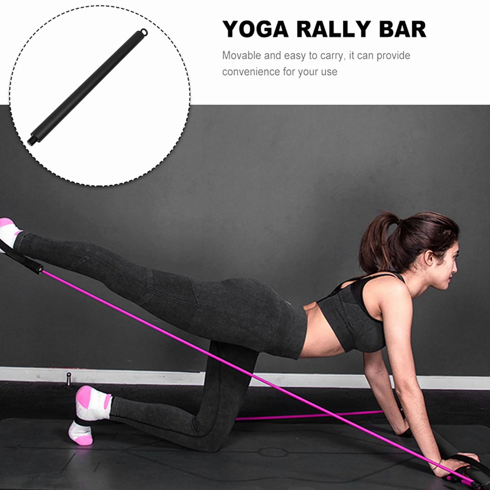Snufeve6 Wielofunkcyjny Drążek Treningowy Pilates Bar do Ćwiczeń