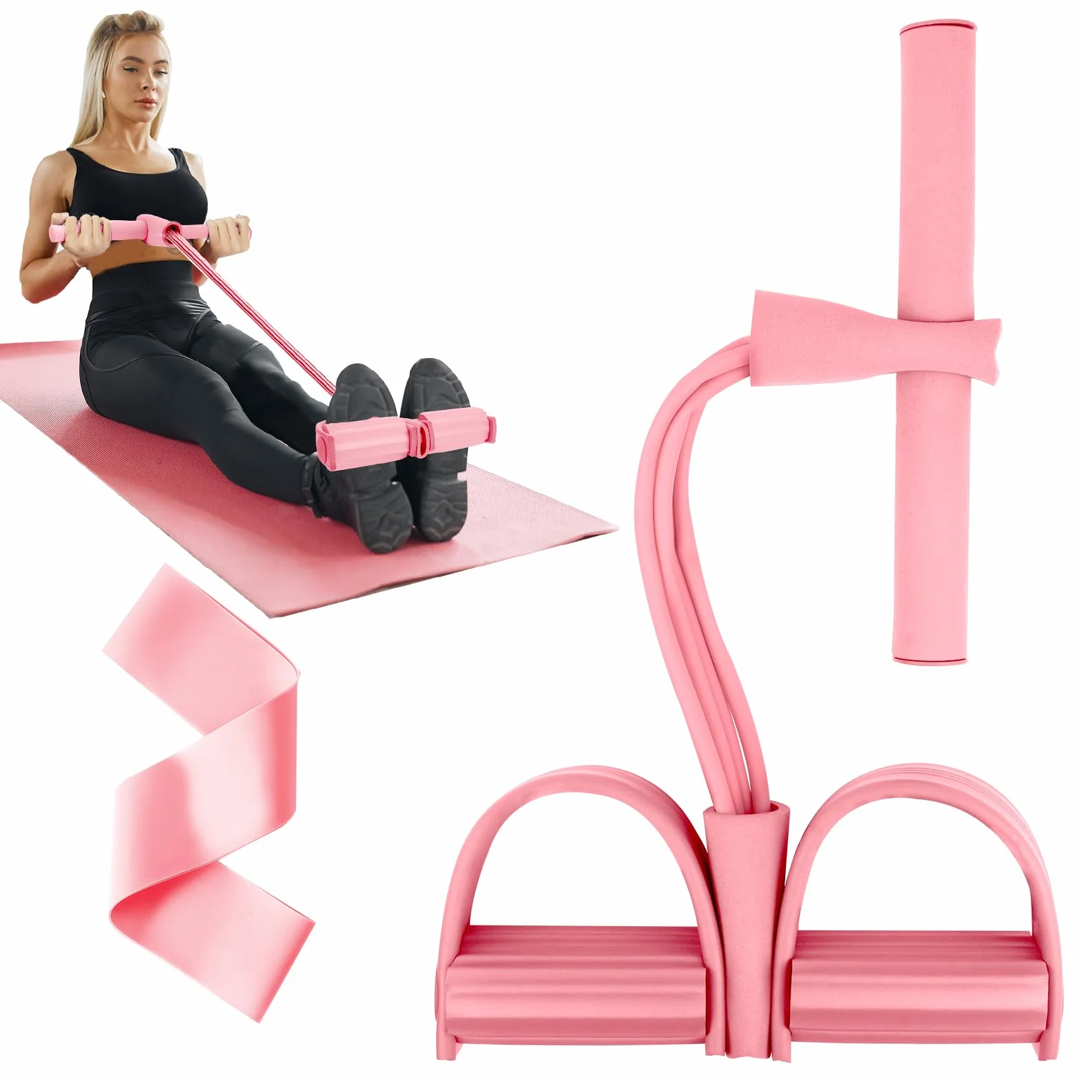 Flintronic Wielofunkcyjny pasek oporowy 4-rurowy do fitnessu, sprzęt do domowej siłowni