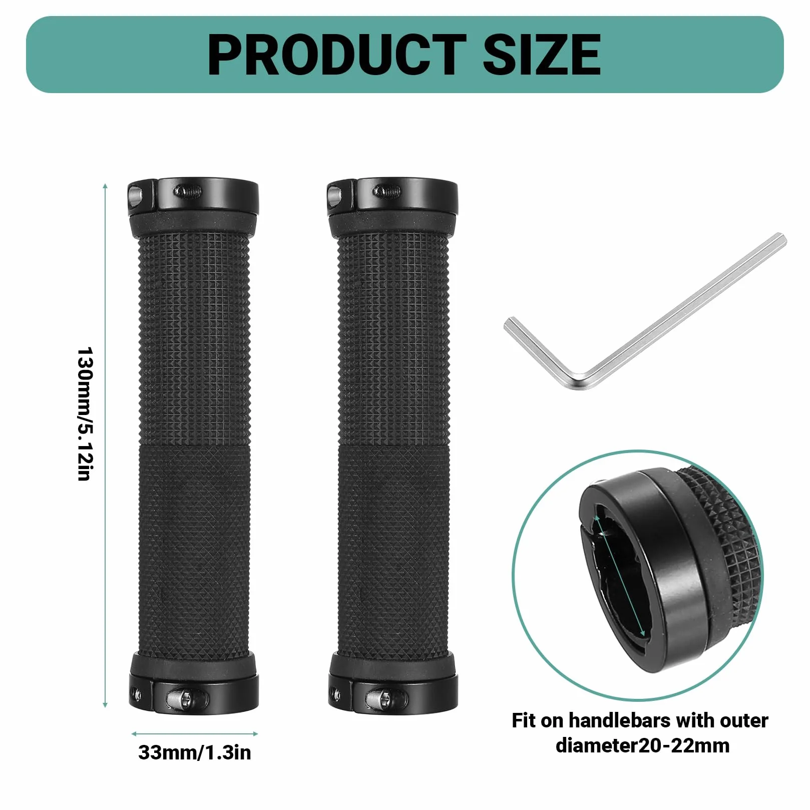 Rączki do Roweru MTB Ergonomiczne Antypoślizgowe 2 Sztuki Średnica 22 mm Gumowe Podwójny System Mocowania