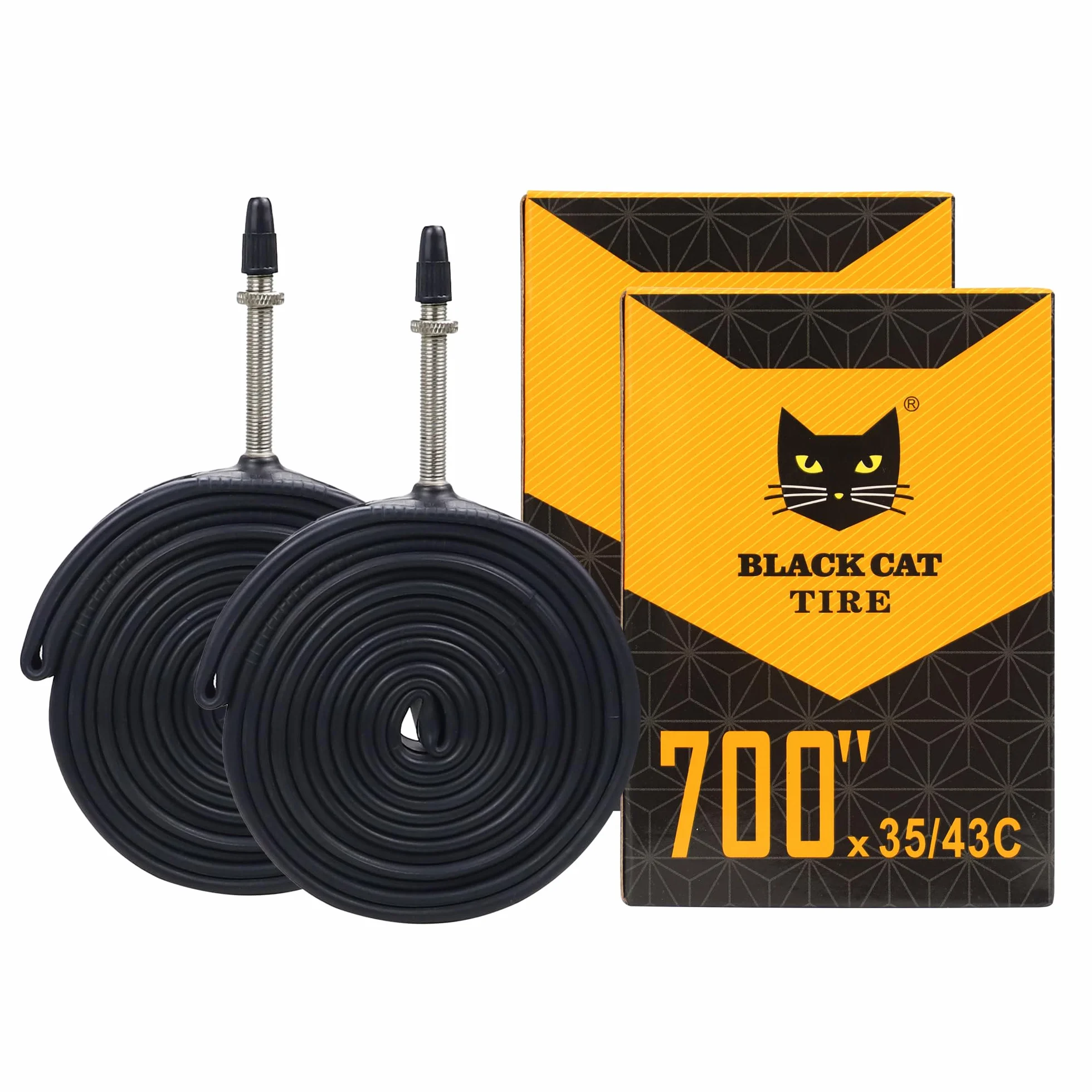 1 para dętek rowerowych do roweru wyścigowego FV48 mm 700 x 23/25c 700 x 28/32c 700 x 35/43c pasuje do rowerów Ebike, rowerów szosowych, turystycznych, wyścigowych, akcesoriów rowerowych