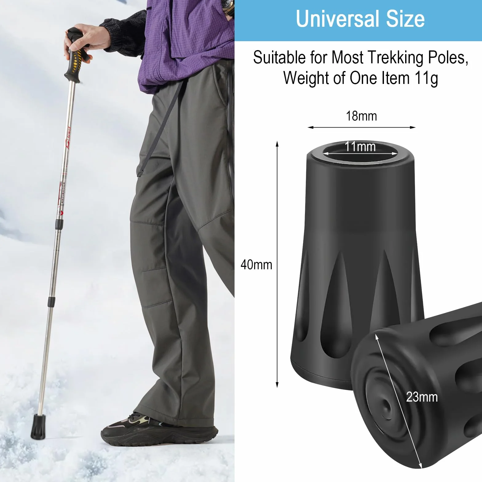 Kije do nordic walking gumowe odbojniki 6 sztuk