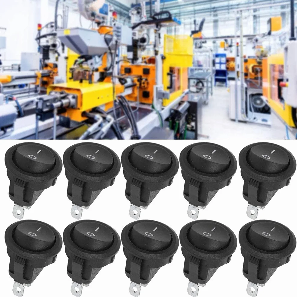 Okrągły przełącznik kołyskowy ON-OFF 2-pozycyjny 23mm czarny 3 Pin