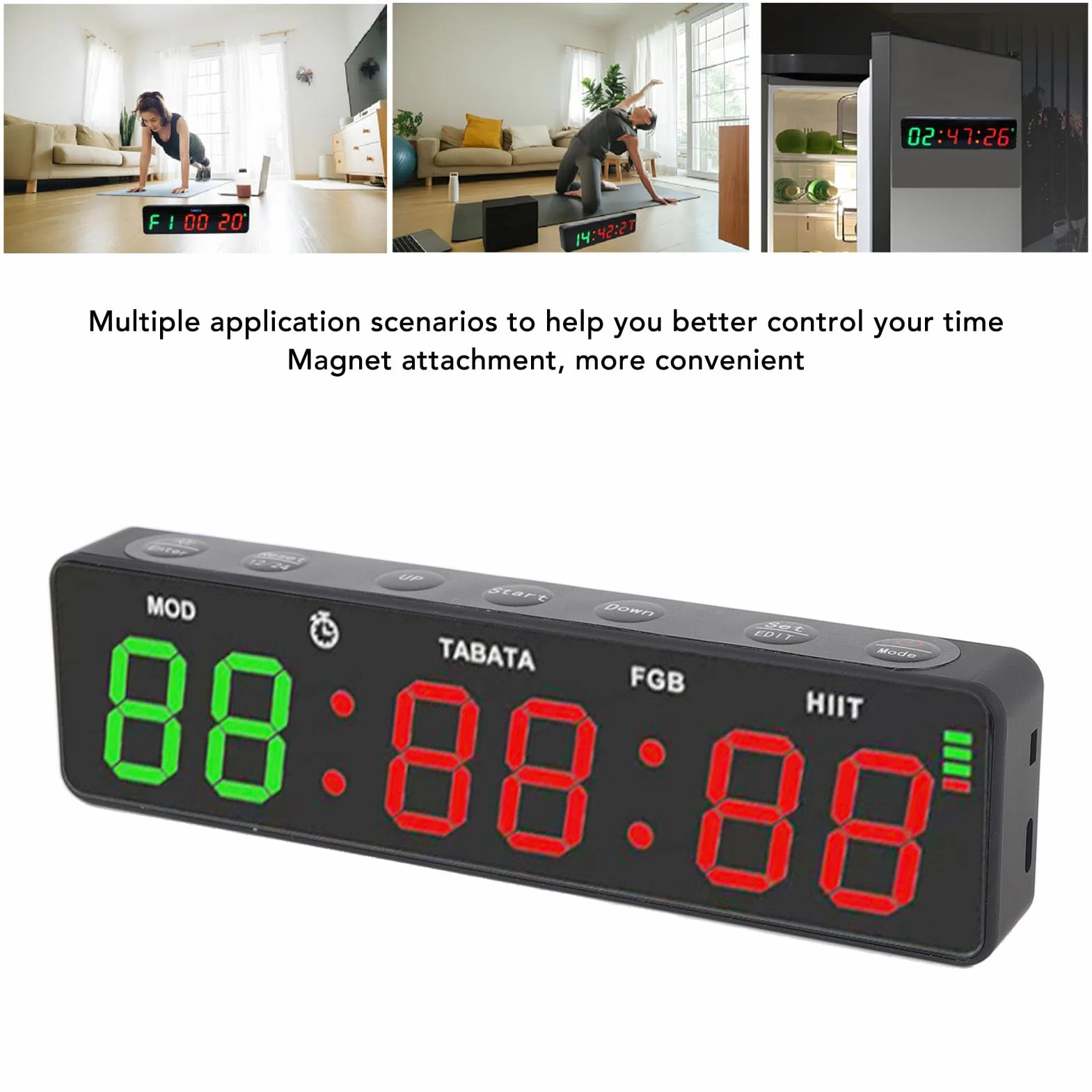 Cyfrowy Zegar ścienny LED Timer na Siłowni Czas Treningowy Stopwatch Countdown