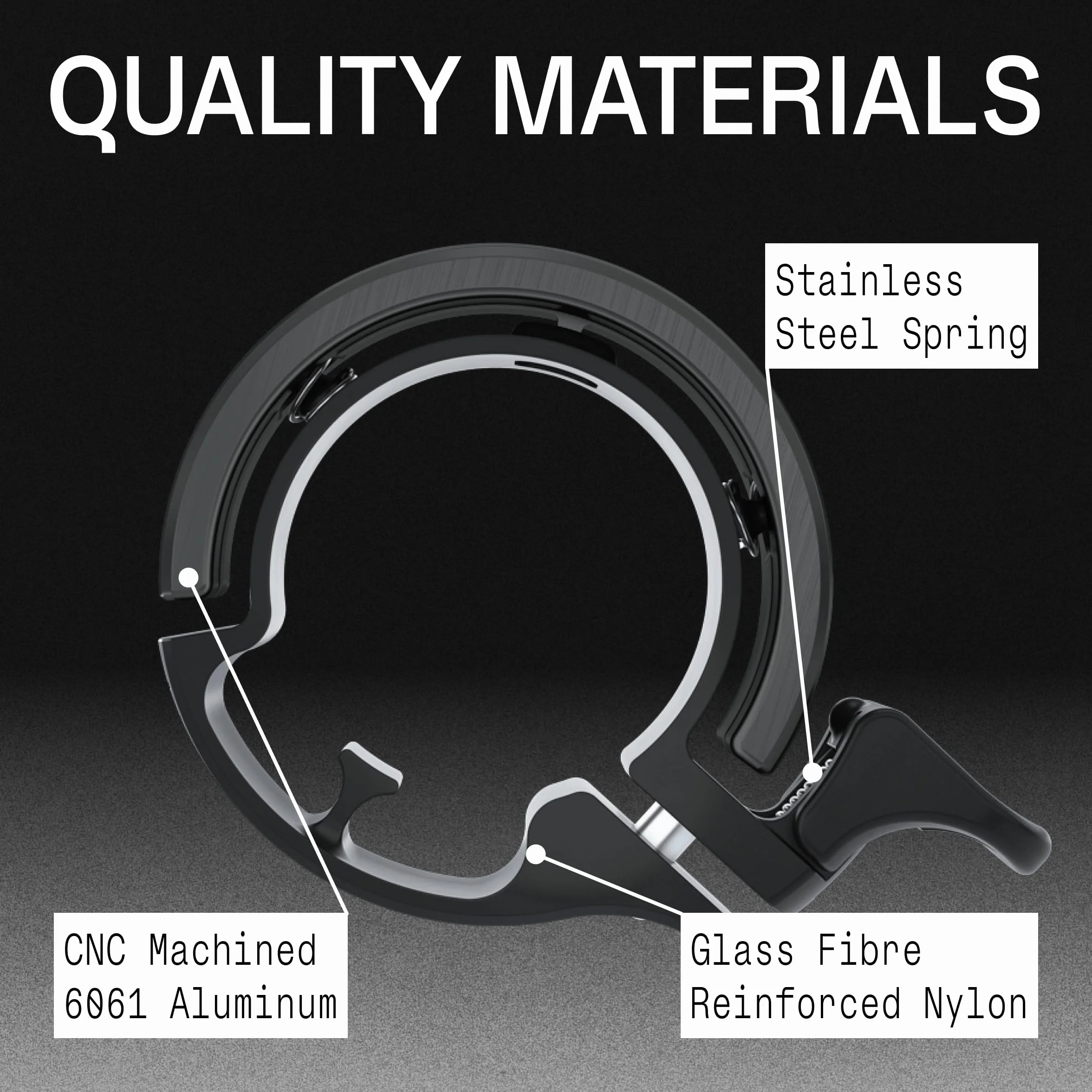 Knog Oi dzwonek rowerowy - oryginalne i luksusowe style, wbudowany klips do kabli, dzwonek rowerowy dla dorosłych / młodzieży (czarny, miedź, mosiądz, aluminiowy)
