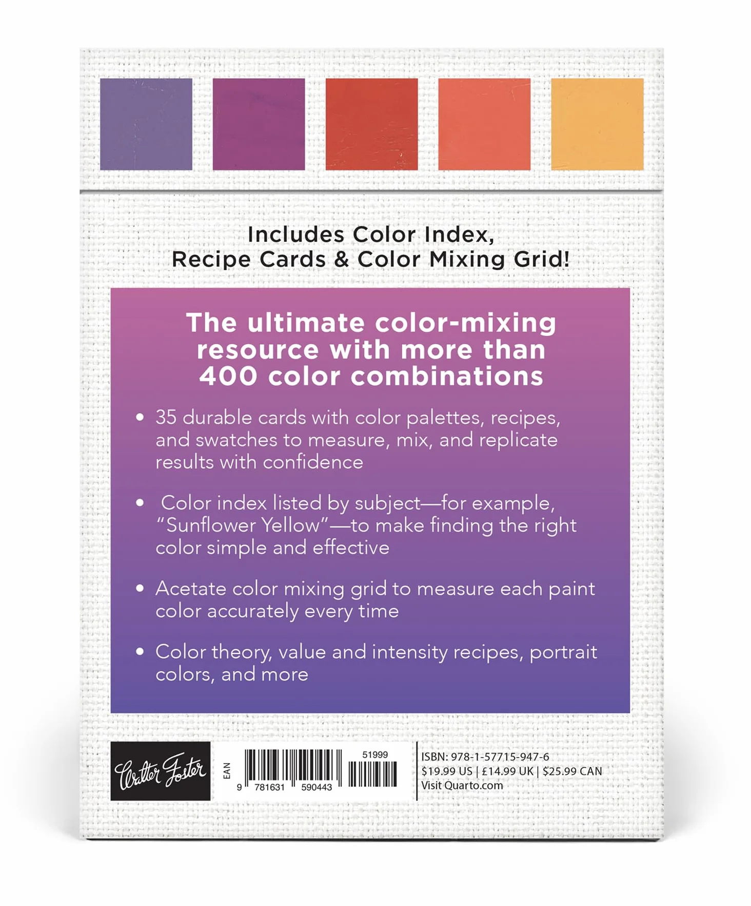 Oil & Acrylic Color Mixing Recipes: Card Deck & Color Mixing Grid: Mix 400+ colors!