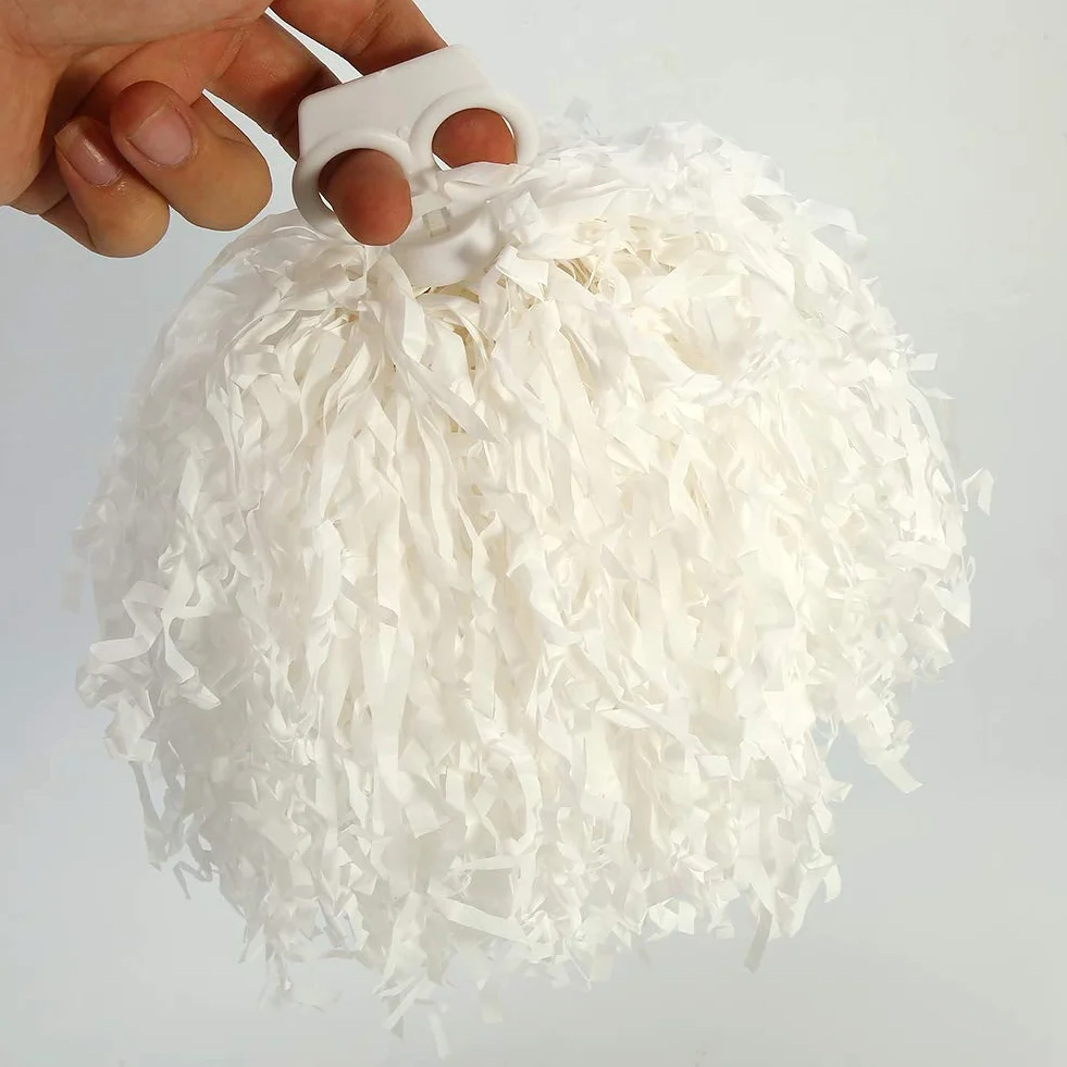 ANGGREK 2PCS Cheerleaderka Pom Pomps Cheerleading POMS POMPONS for Youth Squad Team Custom Look Sports Party Dance Akcesoria Stadionowe Stadion (WHITE)