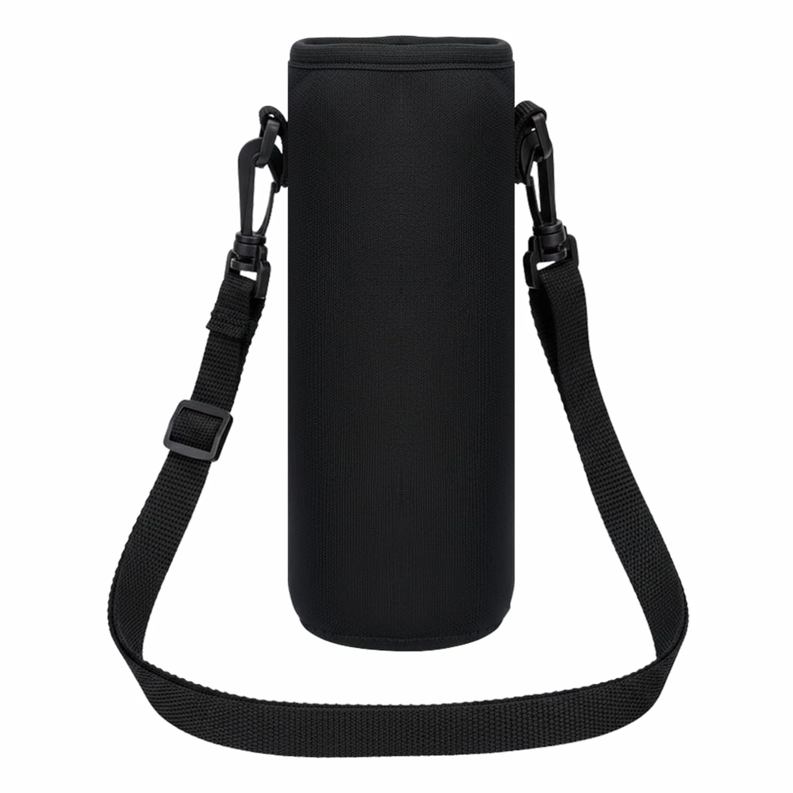 Neopren Wasserflaschenhülle 1L mit Gurt Thermohalter für Edelstahl und Plastikflaschen Schwarz