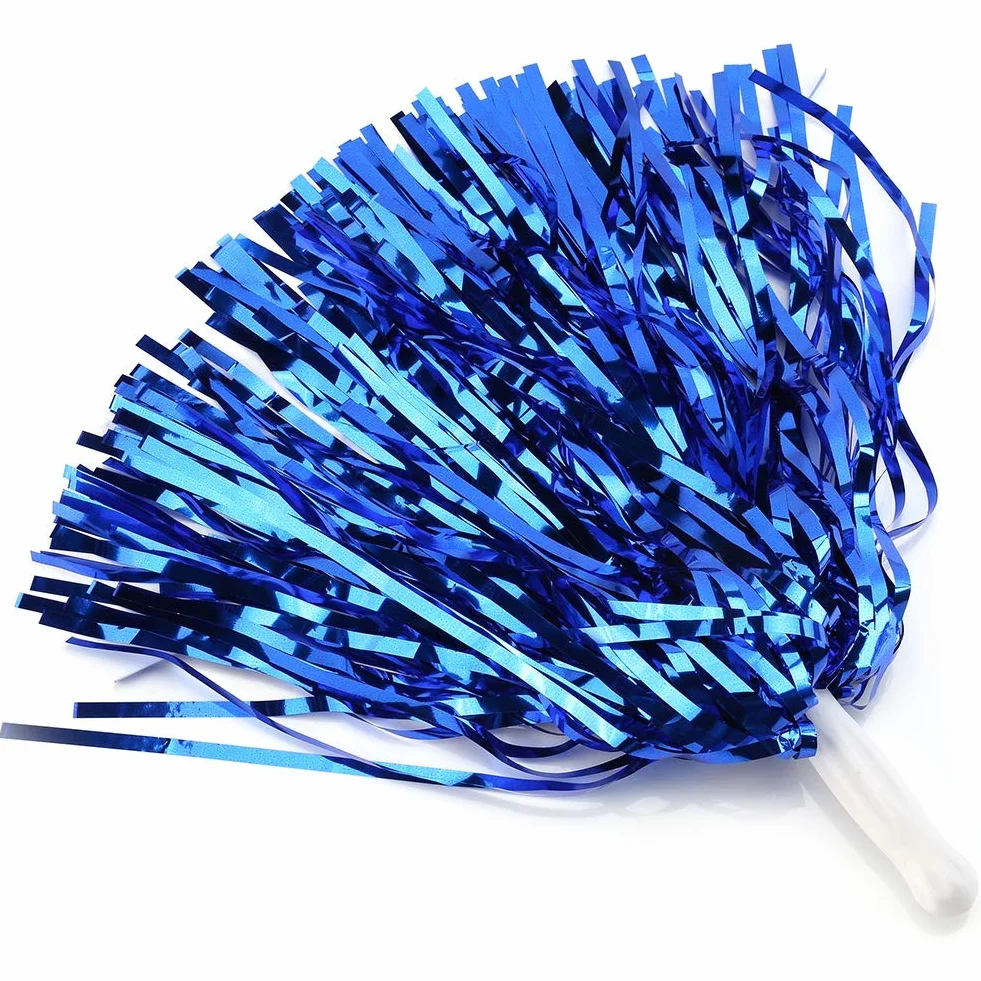 Pompony Cheerleaderek, 6 szt. Pompony z Metalicznej Folii Urocze Pompony Cheerleaderek Kwiaty Ręczne Arty Akcesoria do Tańca Pompony Sportowe Cheer