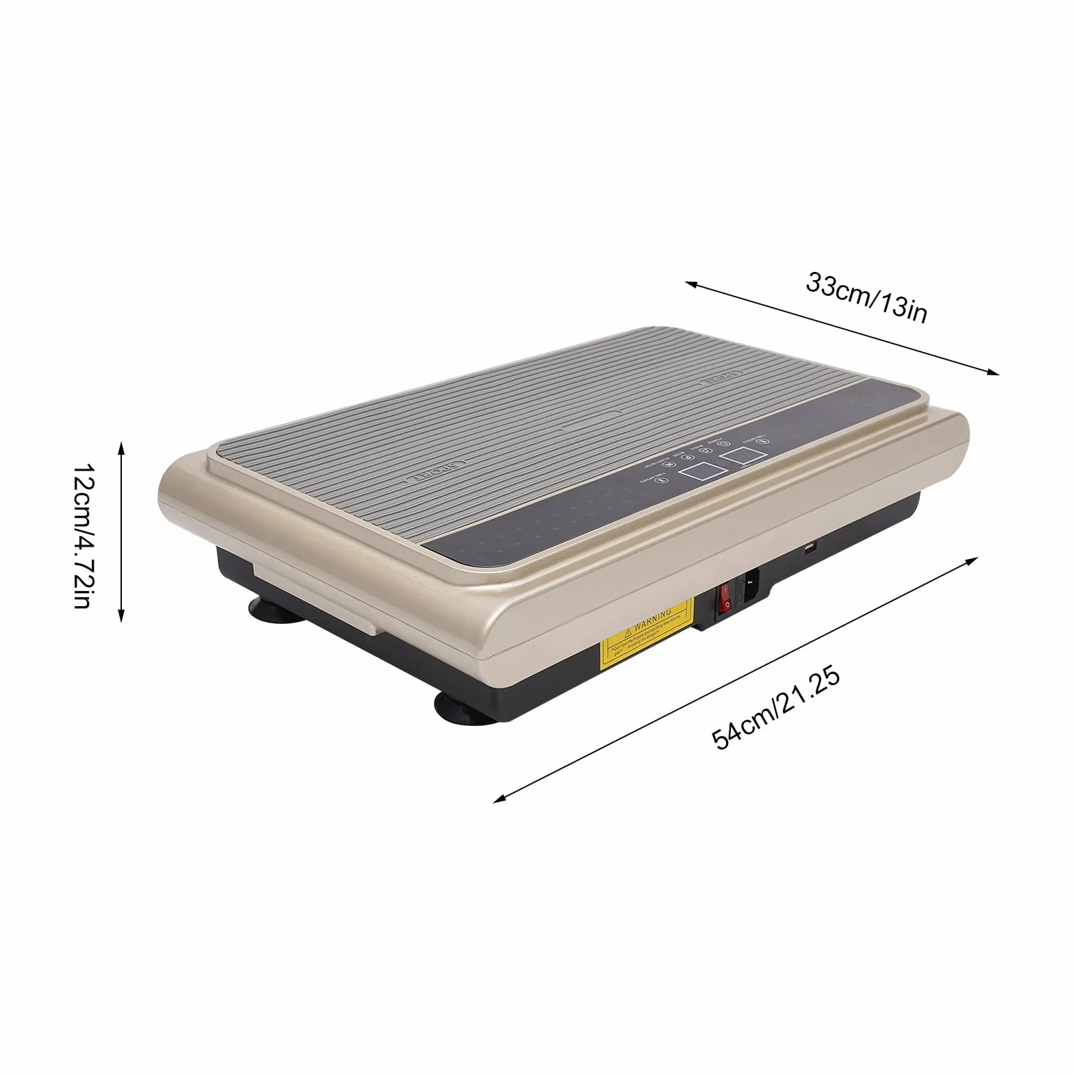 Platforma wibracyjna fitness z Bluetooth i silnikiem żelaznym szara srebrna
