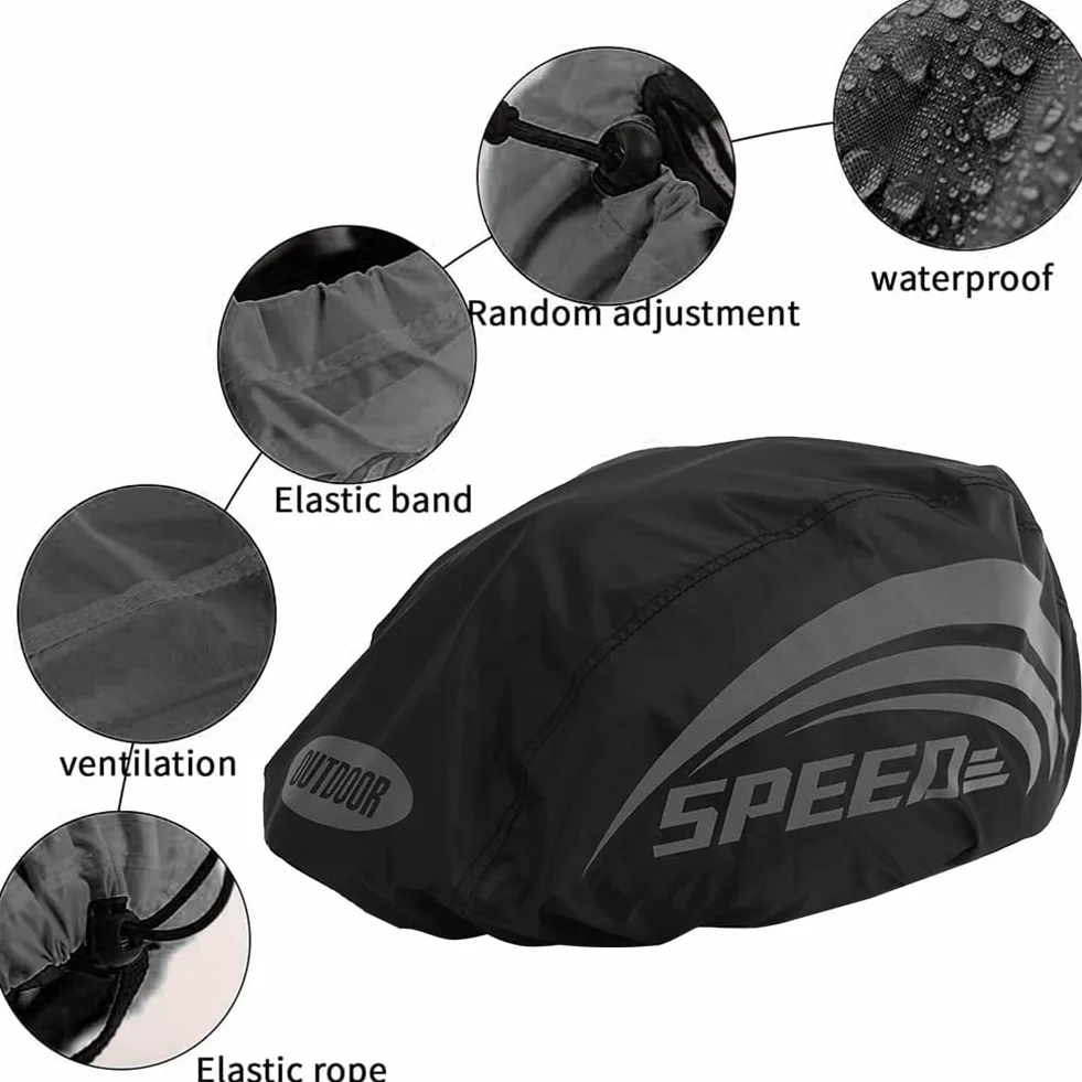 Refleksyjna osłona rowerowa na deszcz, osłona przeciwdeszczowa na kask rowerowy, osłona na kask rowerowy, osłona przeciwdeszczowa i przeciwwiatrowa na kask, szczelna na deszcz osłona na kask, osłona