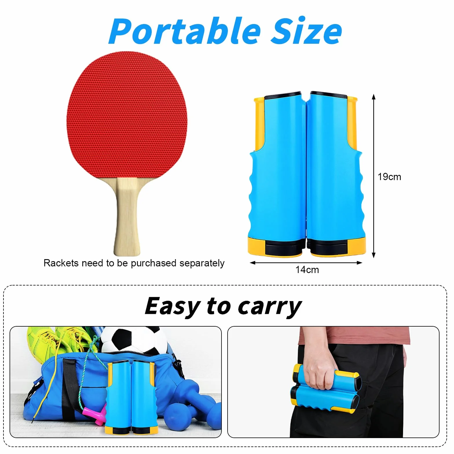 Flintronic Wysuwana siatka do ping ponga przenośna 170 x 19 cm zapasowa