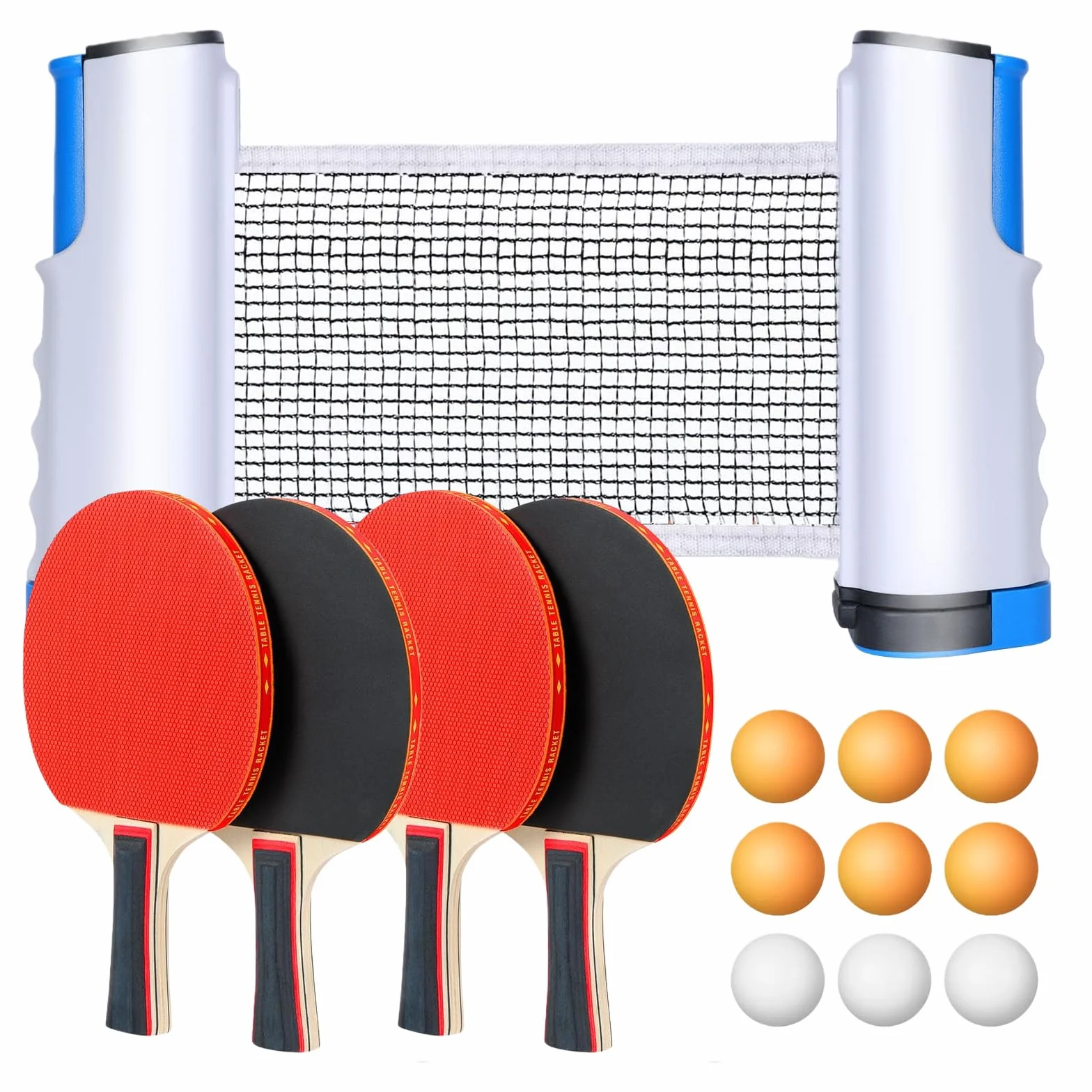 Flintronic Zestaw do tenisa stołowego, 2 rakietki + 3 piłki z torbą