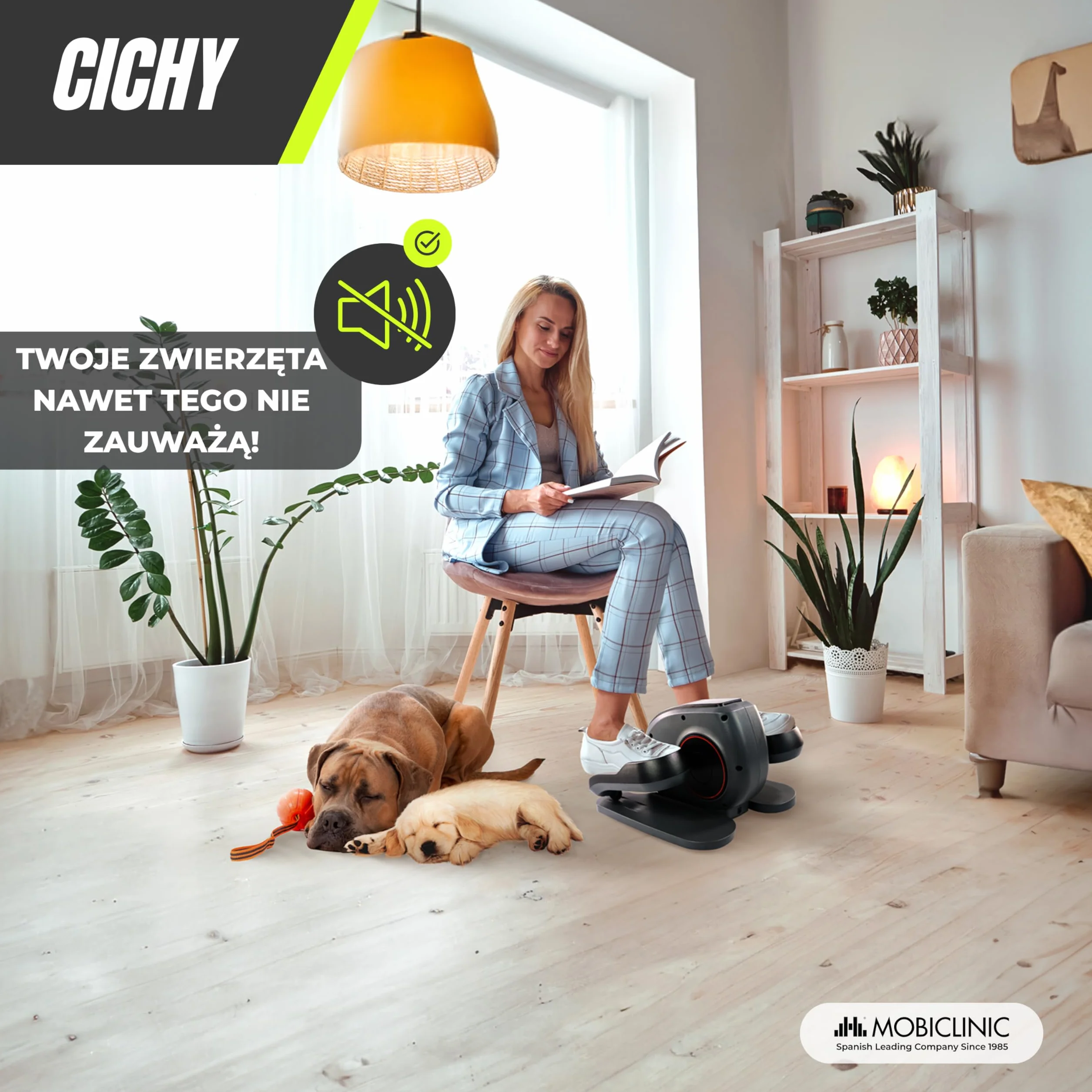 Mobiclinic Pedały Statyczne Elektryczne 10 Prędkości 3 Programy 60W Regulowany Opór Wyświetlacz LCD