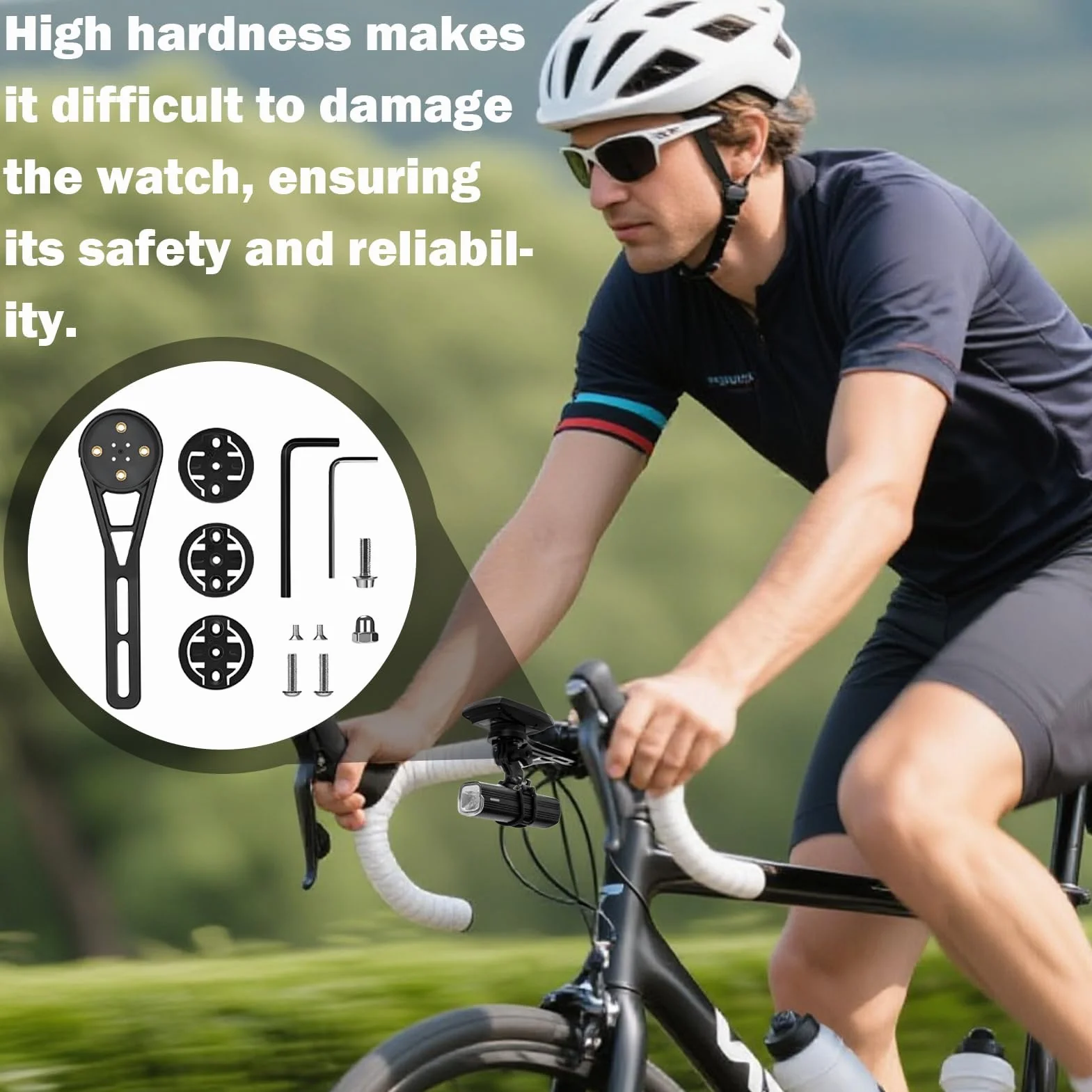 Fahrrad Halterung dla Aero Lenker, wbudowany uchwyt na komputer rower wyścigowy dla Garmin Edge, zintegrowany pasek ręczny z przodu Combo Mount Kompatibel mit Garmin Edge Wahoo Elemnt
