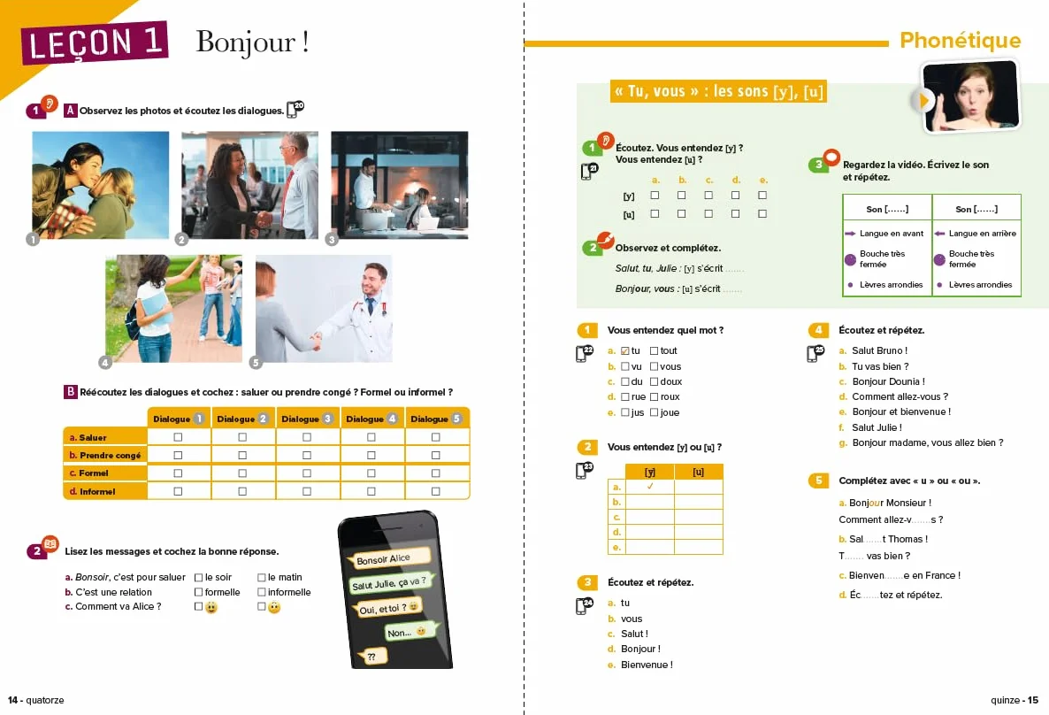 Bonjour et bienvenue A1.1 - tout en français - Livre-cahier + didierfle.app: Introduction à la langue française
