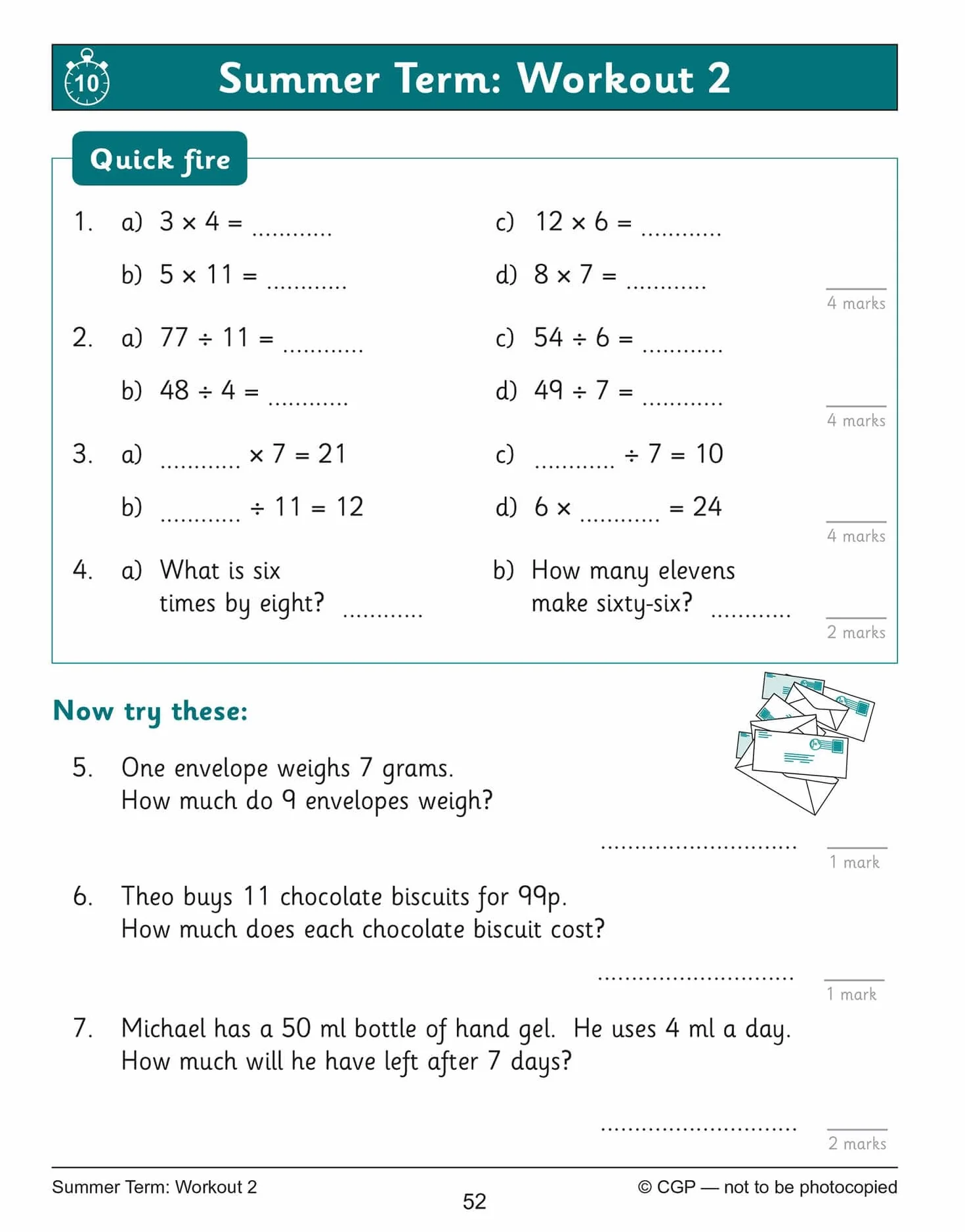 KS2 Year 5 Maths Times Tables 10-Minute Weekly Workouts