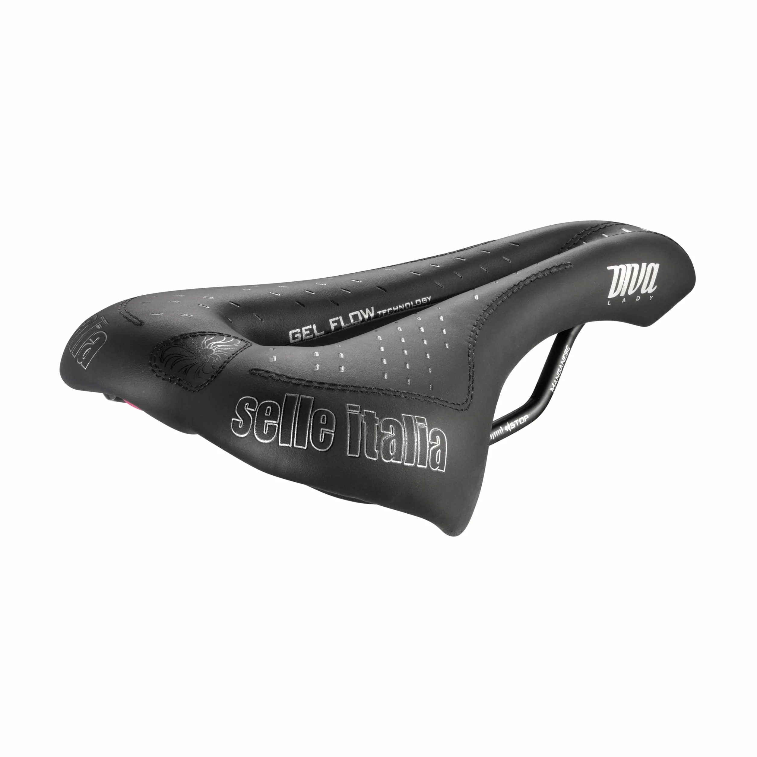 Selle Italia DIVA Gel Flow Racing Siodełko Rowerowe Damskie Czarny Rozmiar L2