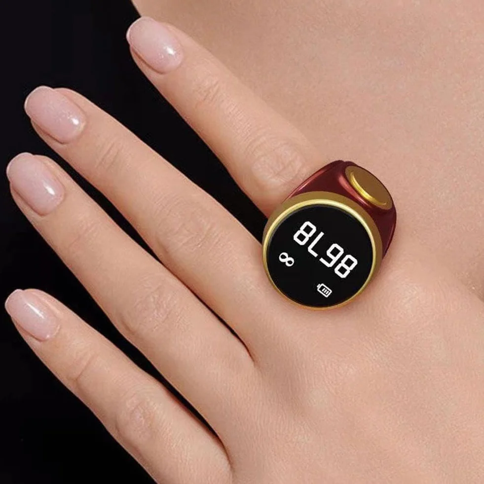 Smart Tasbih Tally Counter Ring, licznik cyfrowy, licznik palców, licznik palców do modlitwy i chodzenia