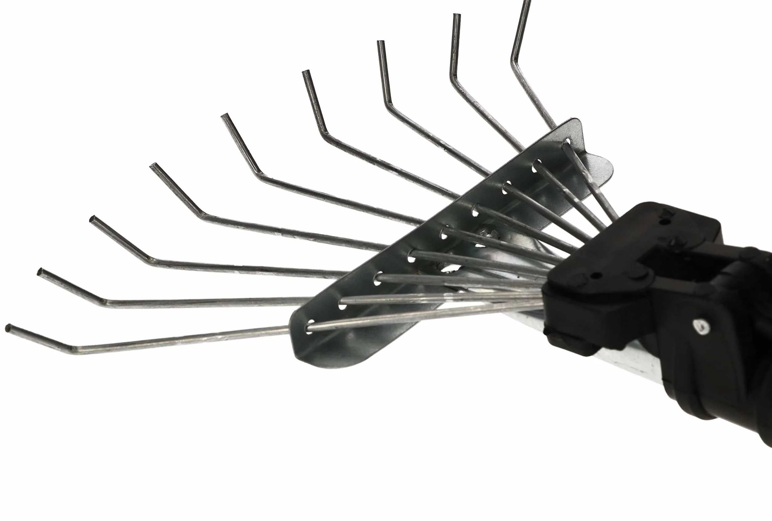 KOTARBAU® Grabki Wachlarzowe Regulowane - 20 cm - Mini Grabie - Małe Grabki Do Rabat - 9 Zębów - Metalowe - Srebrne - Aluminiowy Trzonek Teleskopowy - 2,5-10 cm