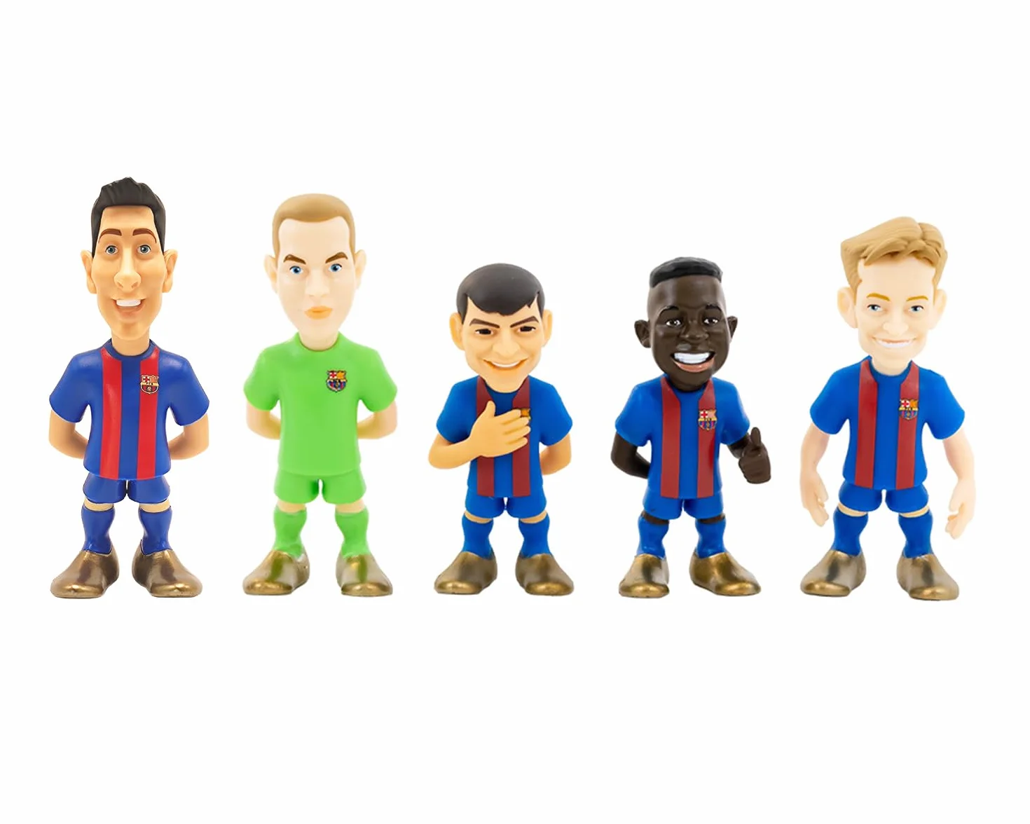 Minix FC Barcelona Figurka kolekcjonerska 7cm Zestaw 5 sztuk Lewandowski Ter Stegen Pedri Ansu Fati De Jong