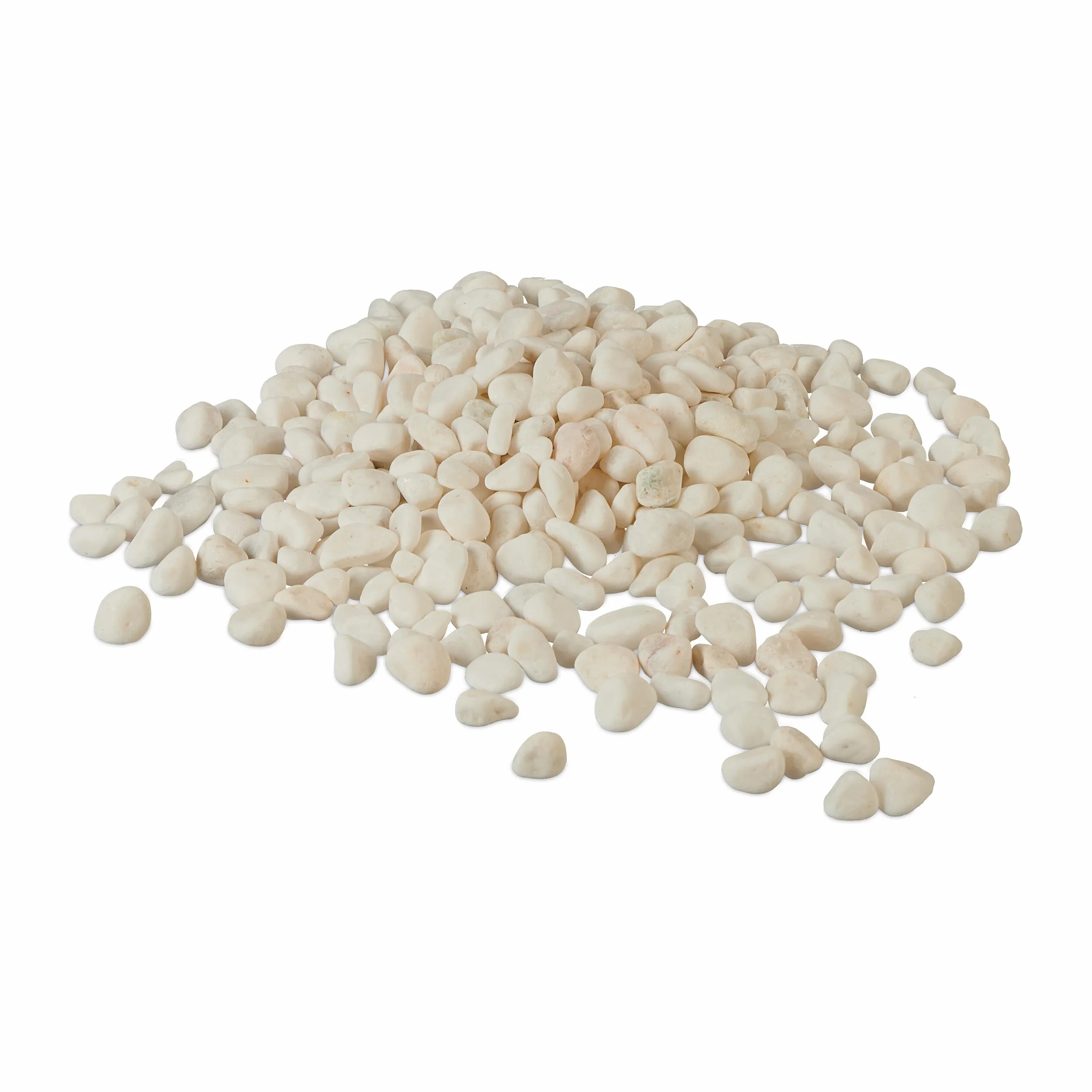 Relaxdays Żwir marmurowy, 15 kg, kamienie dekoracyjne, 5-15 mm, kamyki, żwirki ogrodowe, grządka, doniczka na kwiaty, grób, żwir ozdobny, biały