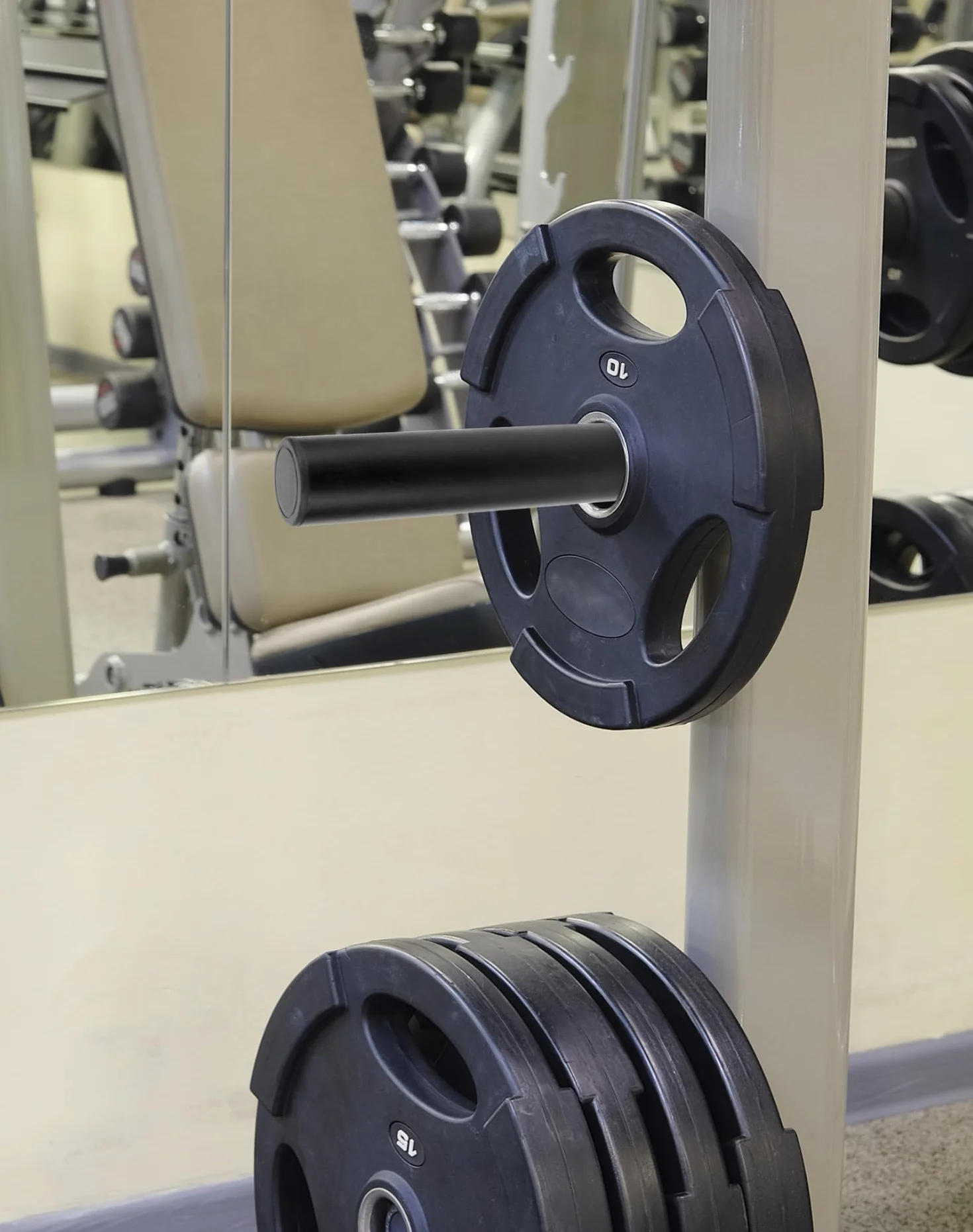 QWORK® naścienny uchwyt talerzowy 28 cm x Ø 4,8 cm, wytrzymała konstrukcja stalowa Olympic uchwyt na talerze z bolcami mocującymi, maks. 220 kg