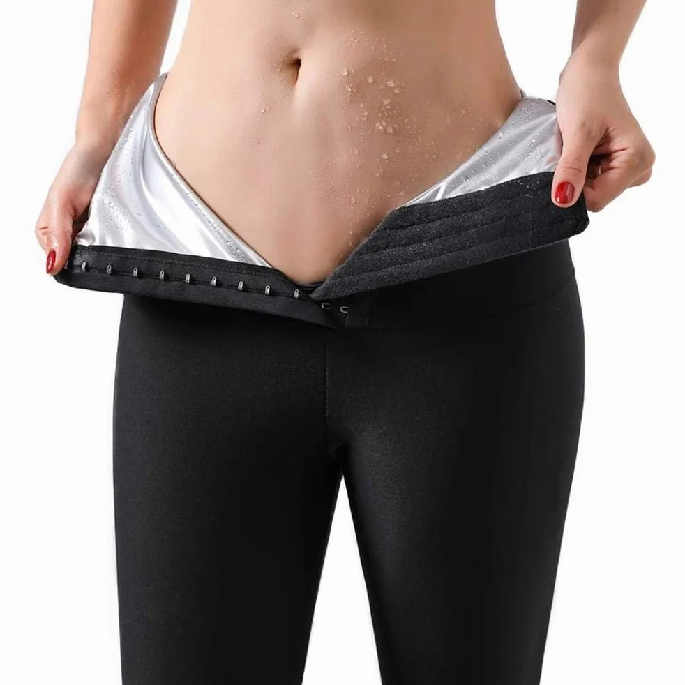 Damskie spodnie do sauny Body Shaper wyszczuplające legginsy treningowe wysoka talia Capri termiczne elastyczne