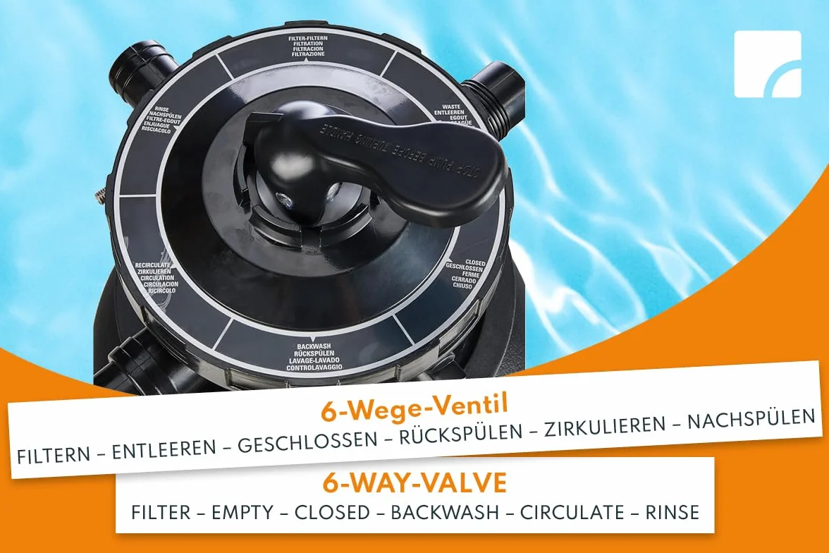 Steinbach Instalacja filtrująca Classic 250N, wydajność cyrkulacji 3,8 m³/h, 230 V/200 W, zawór 7-drożny, przyłącze Ø 32/38 mm, 040385