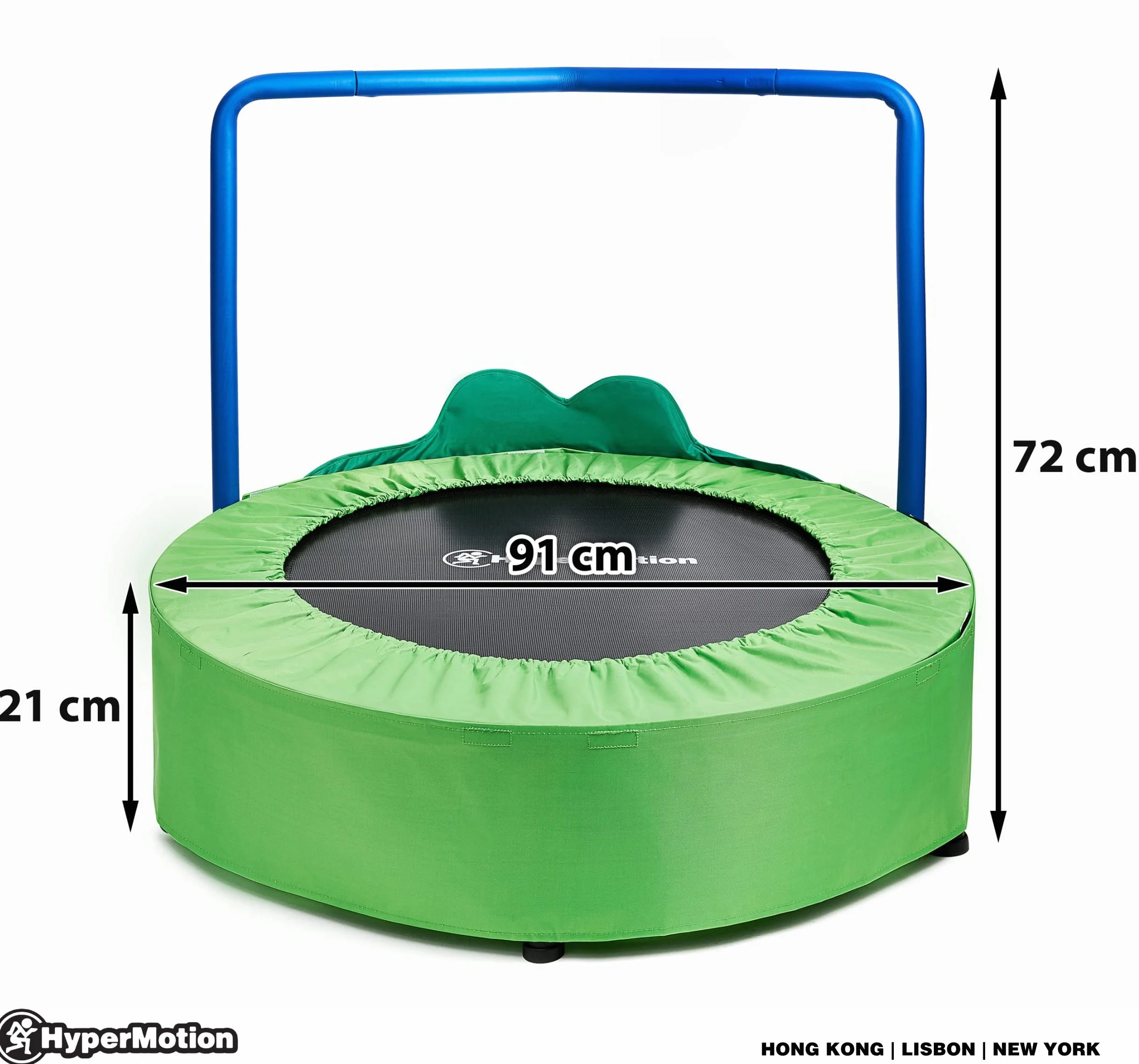 HyperMotion Trampolina dla Dzieci Żabka, 36"/90 cm, Trampolina do Domu i na Dwór, Trampoliny Ogrodowe, Trampolina Domowa z Uchwytem Pokrytym Pianką, Mini Trampolina dla Dzieci 3+ do Domu, Maks. 25 kg