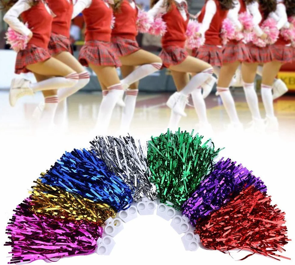 Ejoyous pompony cheerleaderek metalowa folia zielone