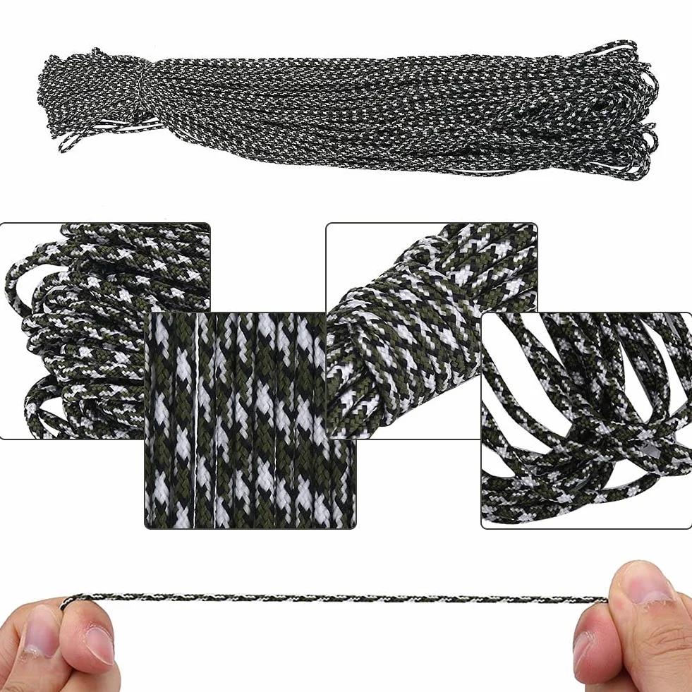 Lina poliestrowa Paracord 2 mm 15 m do przetrwania i wspinaczki