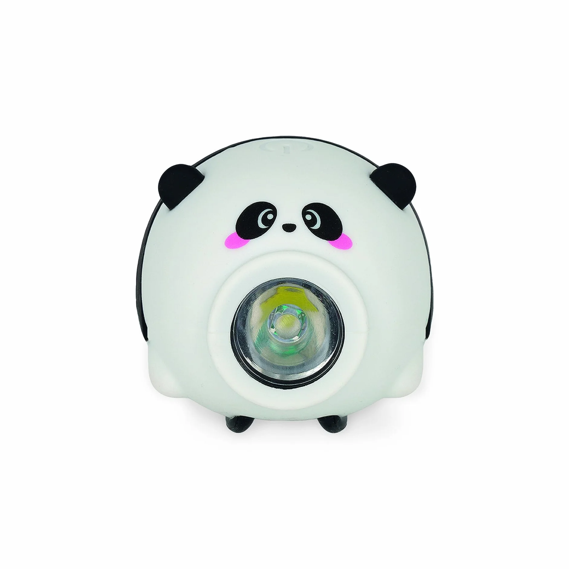 Legami - Przednie światło rowerowe z dzwonkiem, motyw Panda, regulowany pasek, 3 tryby światła, 5 trybów dźwięku, kabel typu C w zestawie, ładowalny, wodoodporny
