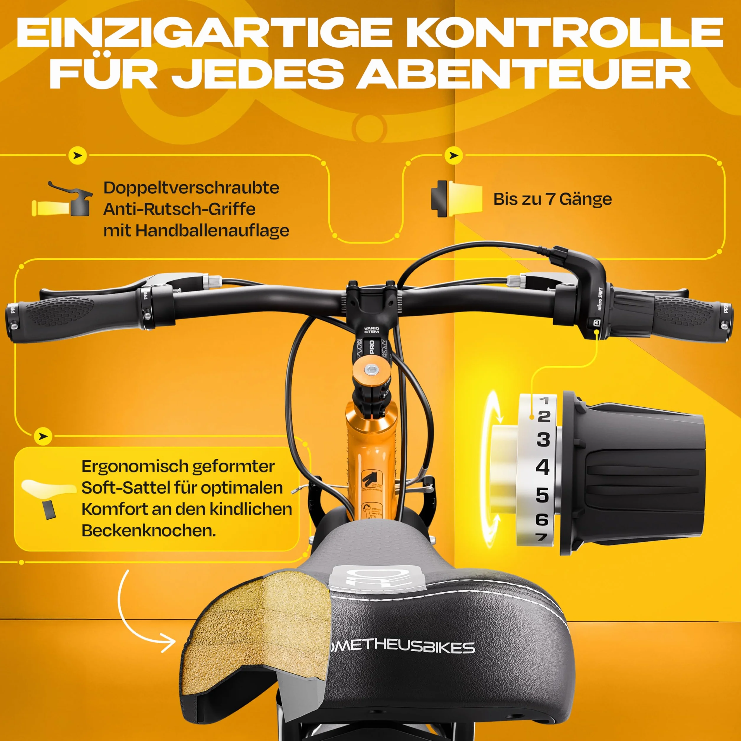 PROMETHEUS BICYCLES PRO rower dziecięcy 20 cali aluminiowy 7-biegowy Microshift