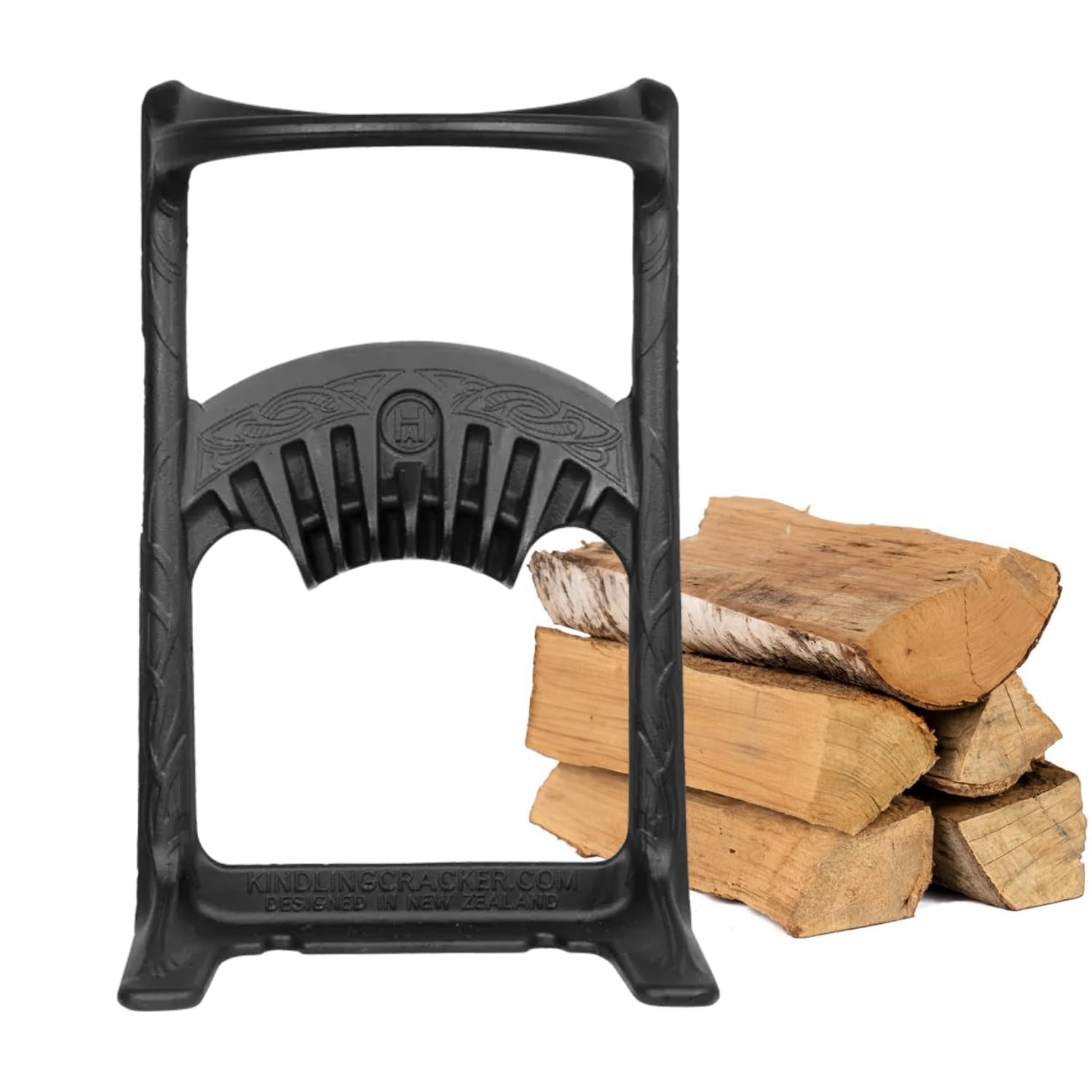 Kindling Cracker King - Rozdzielacz do kłód XL - Solidny rozdzielacz do podpałek z żeliwa pochodzącego z recyklingu. Ręczny i kompaktowy rozgałęźnik do podpałek. Rozdzielacze kłód XL do drewna