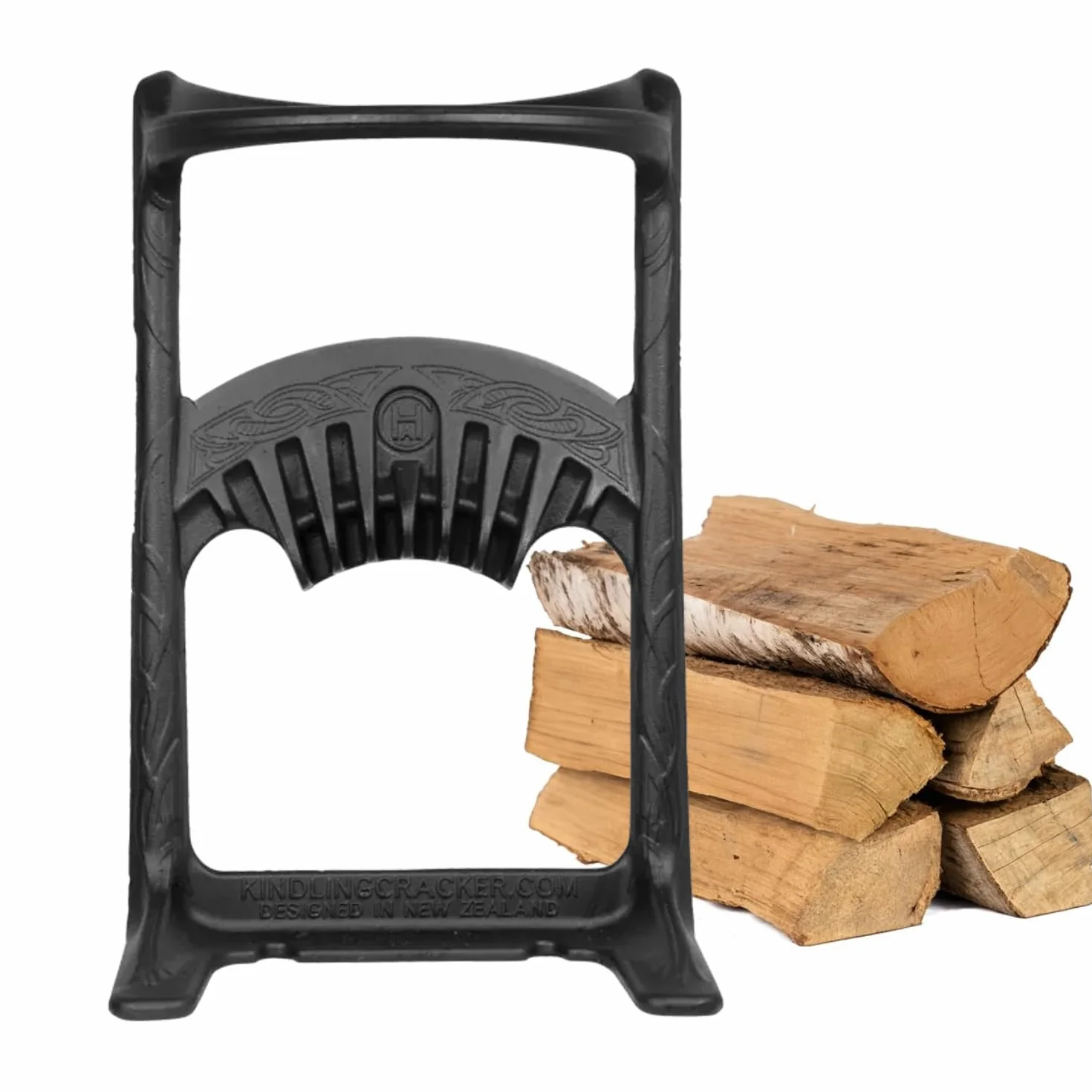 Kindling Cracker King - Rozdzielacz do kłód XL - Solidny rozdzielacz do podpałek z żeliwa pochodzącego z recyklingu. Ręczny i kompaktowy rozgałęźnik do podpałek. Rozdzielacze kłód XL do drewna