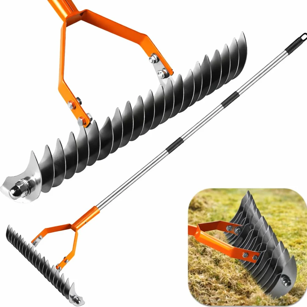 RESSER Aerator Wertykulator Ręczny do Trawy Trawnika z Kolcami Wahadłowy Trzonek