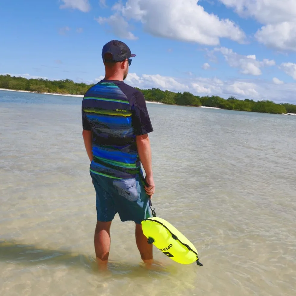 OPENWATER dmuchana bojka asekuracyjna żółto zielona neon