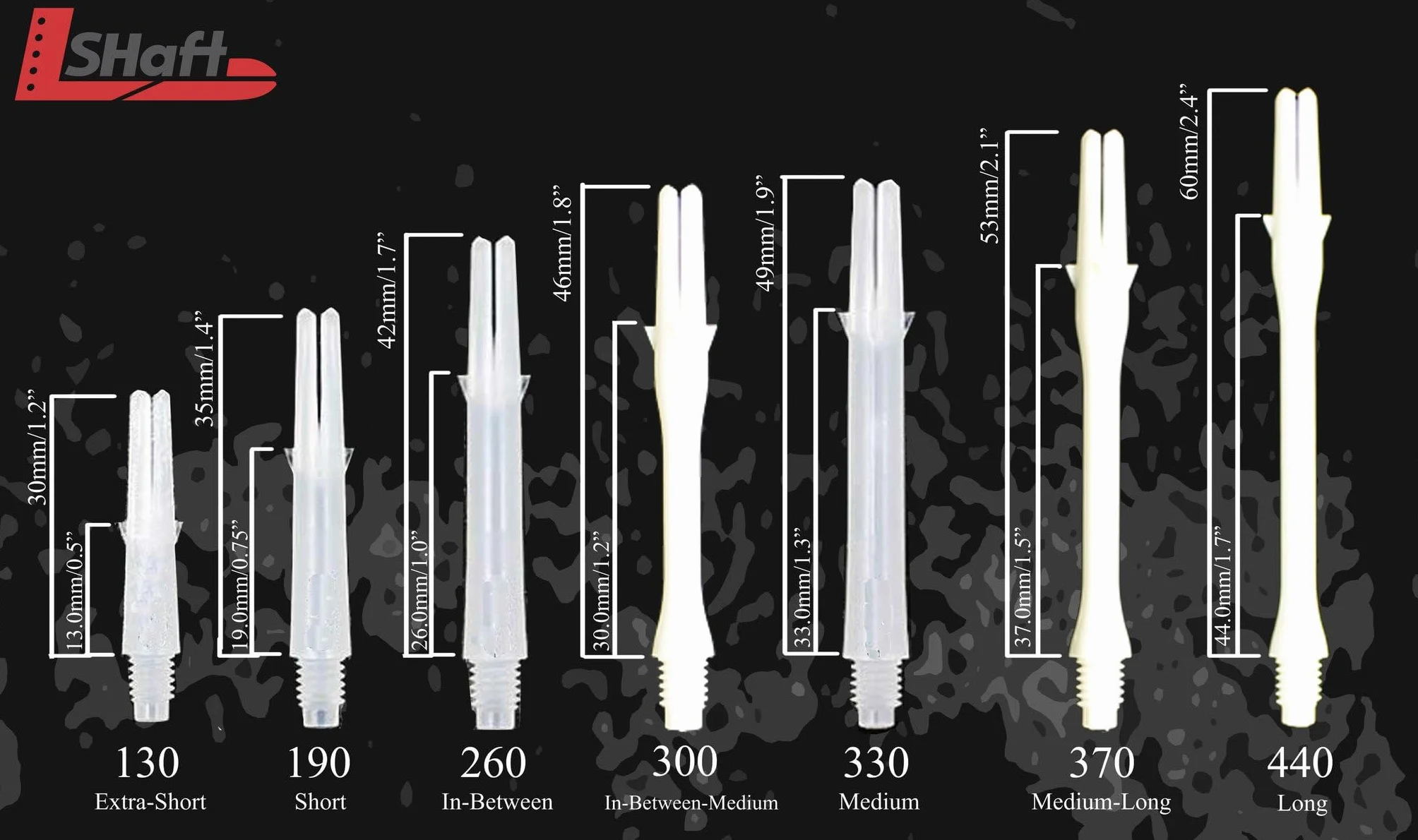 Shafty L-Style L-Shaft Locked Straight White Extra Short 130