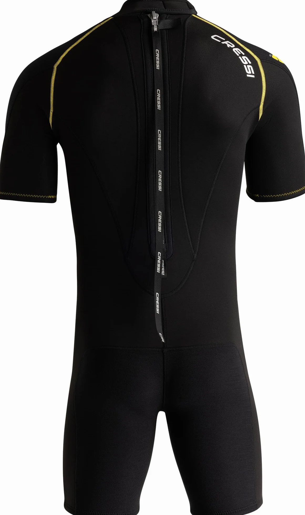 CRESSI Baula Man Shorty Wetsuit 2.5mm L Black/Yellow Double-lined Neoprene for Diving Snorkelling