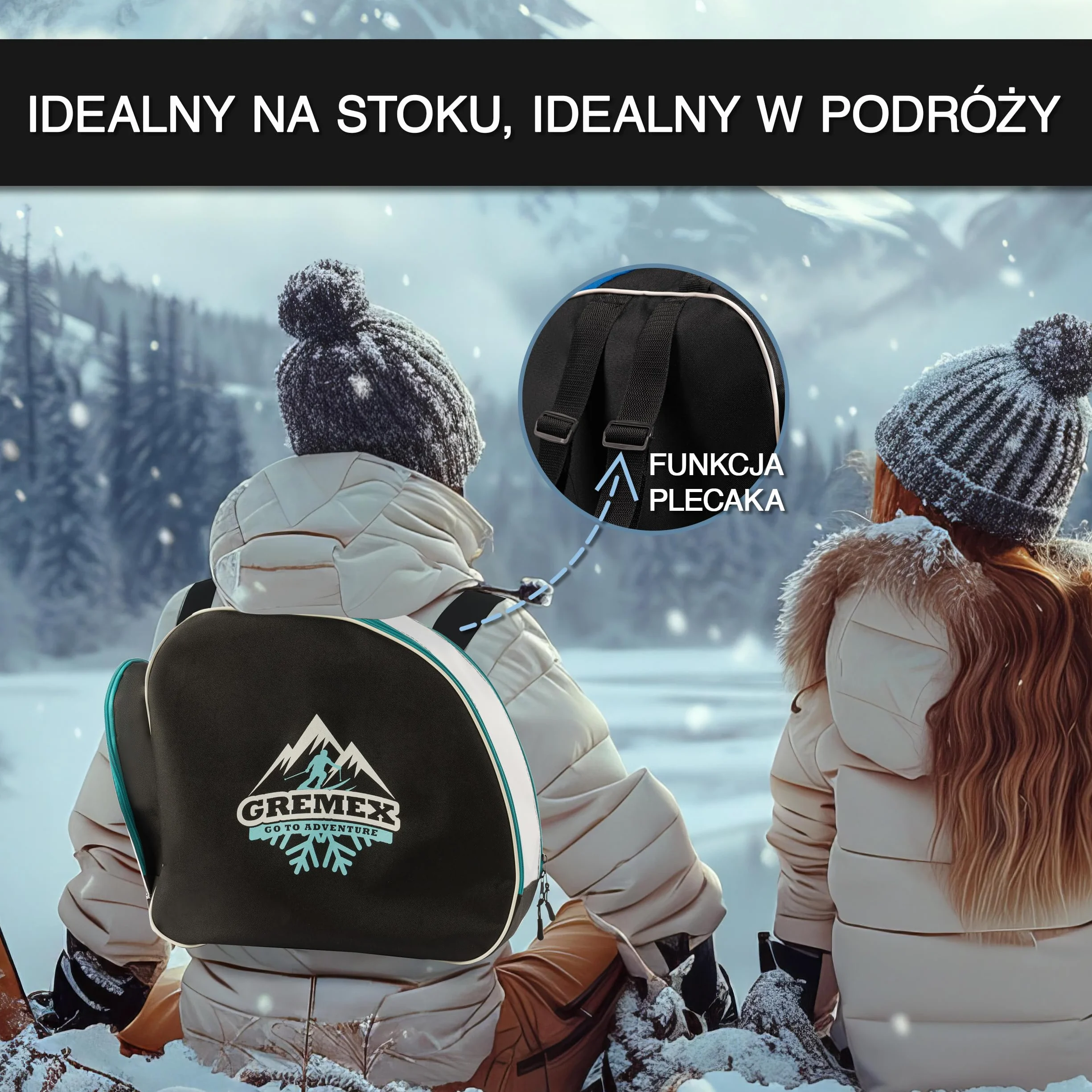 zestaw pokrowiec na narty i pokrowiec na buty narciarskie - solidny pokrowiec na narty - zestaw pokrowców na narty - wodoodporna torba na buty narciarskie z miejscem na kask