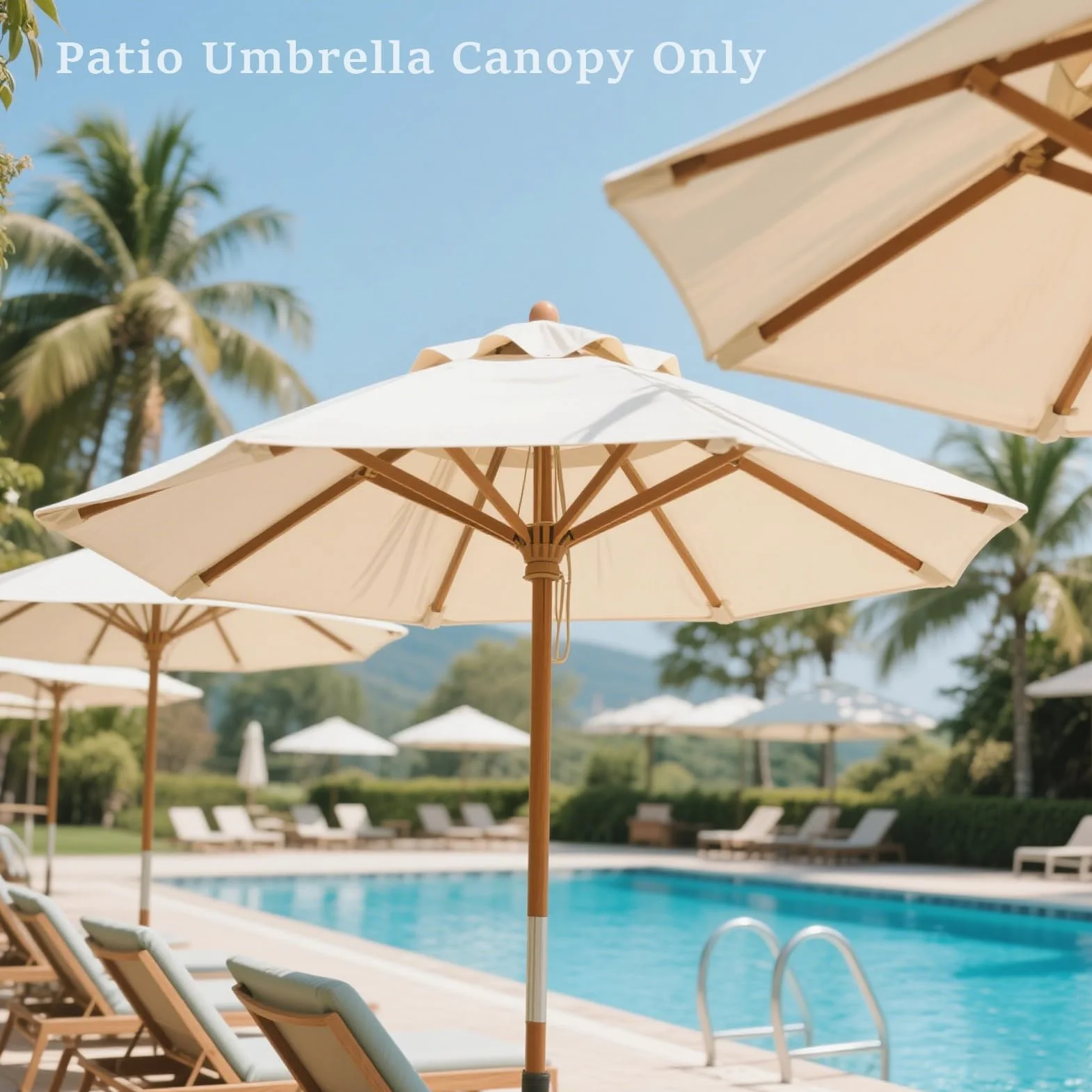 Zapasowy baldachim od 2,0 m do 4,0 m, 6/8 żeber, parasol ogrodowy, zapasowy materiał parasolowy, ochrona UV 50+, do ogrodu, na podwórko, parasol plażowy