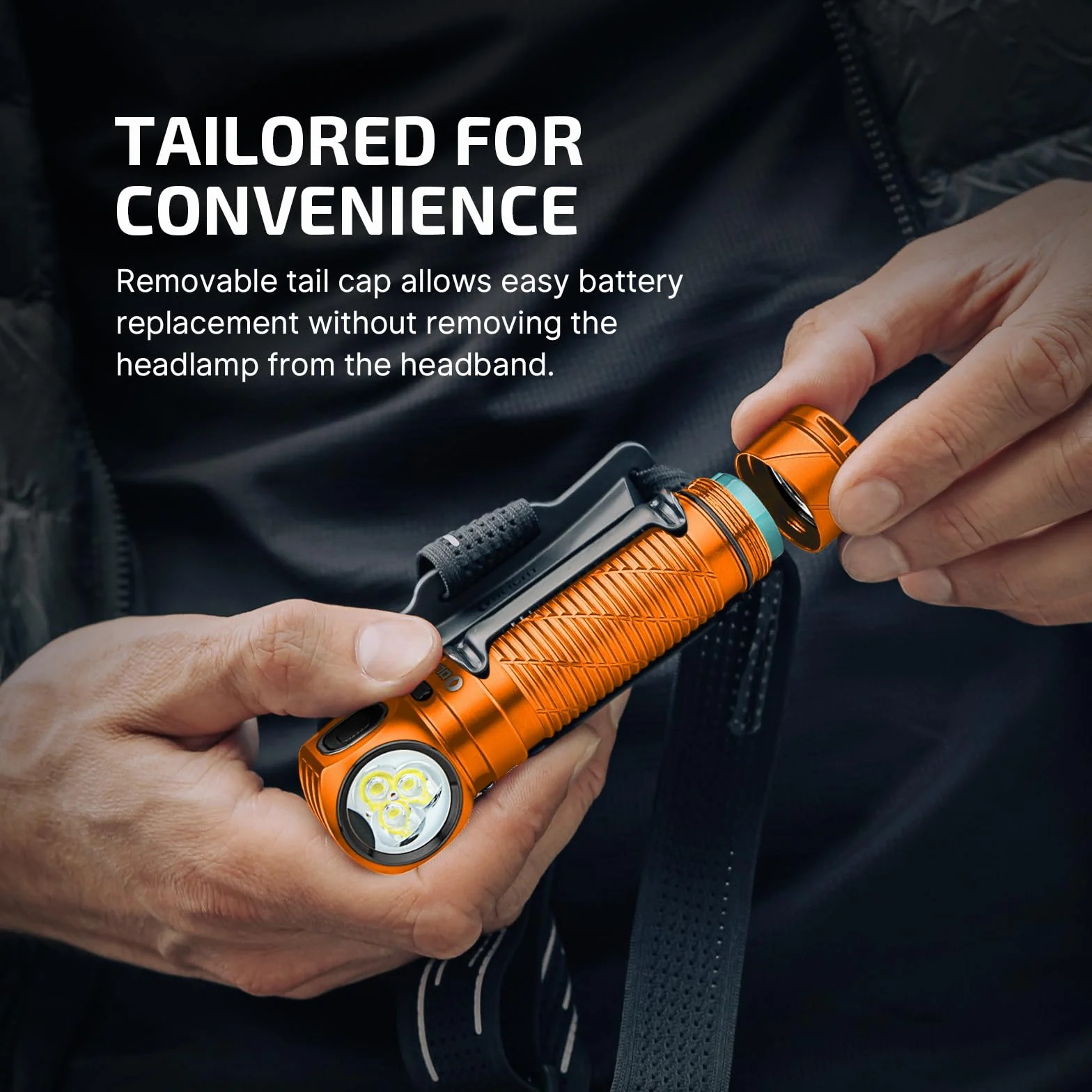 OLIGHT Perun 3 Ładowalna latarka czołowa LED, superjasna latarka czołowa 3000 lumenów z 7 trybami oświetlenia, czujnikiem, czerwonym na głowę