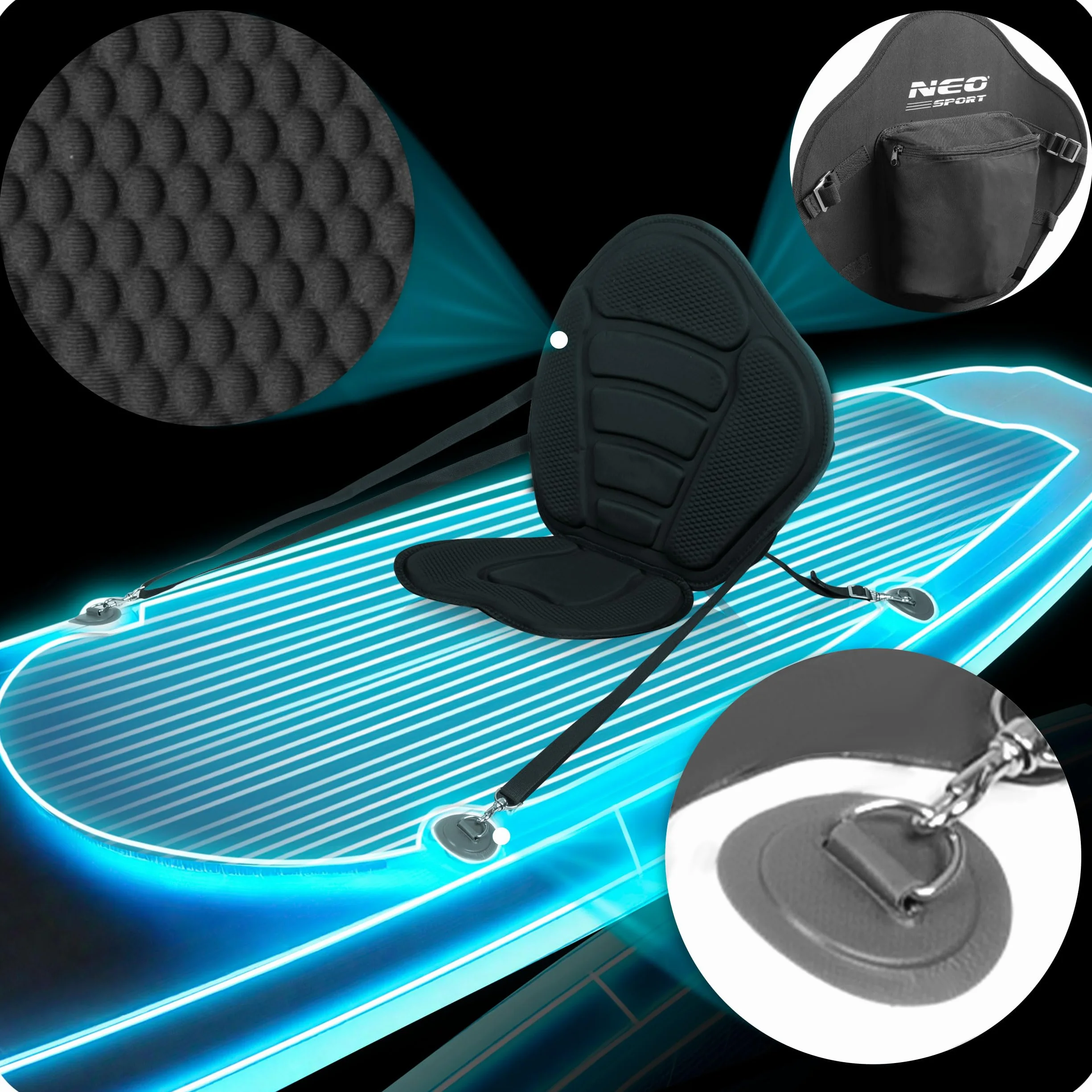 Neo-Sport Deska SUP Nadmuchiwana 320 x 84 x 15 cm z Pompką Ręczną Smyczą Plecakiem Siedziskiem