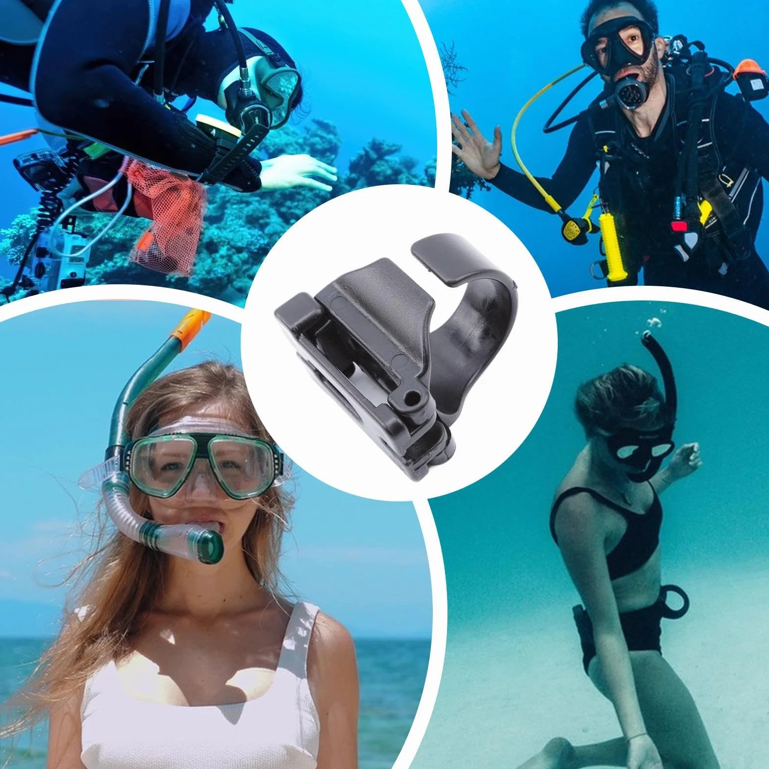 Snorkeling Automatic Buckle Goggle, Snorkel Keeper Clip Replacement, Lightweight with Compact Snorkeling Equipment for Underwater Exploration and Secure Mask Attachment