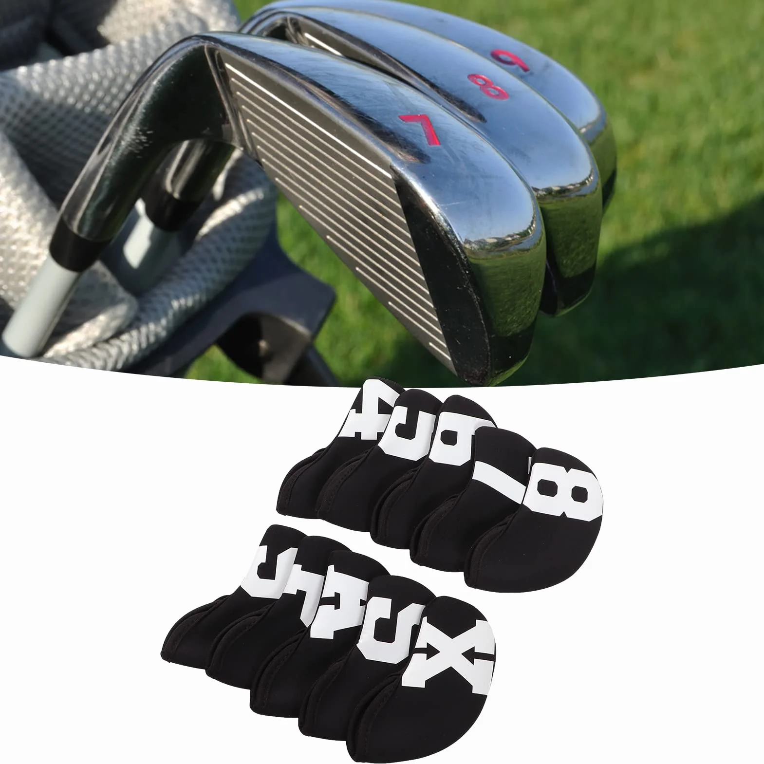 Pokrowiec ochronny na główkę klubu golfowego żelazny neoprenowy zestaw 10 sztuk
