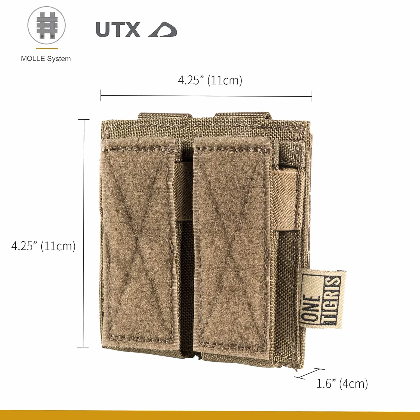 OneTigris MOLLE Taktyczny Torba na Magazynek 1/2 Mag Pouch do M1911/92F/GLOCK