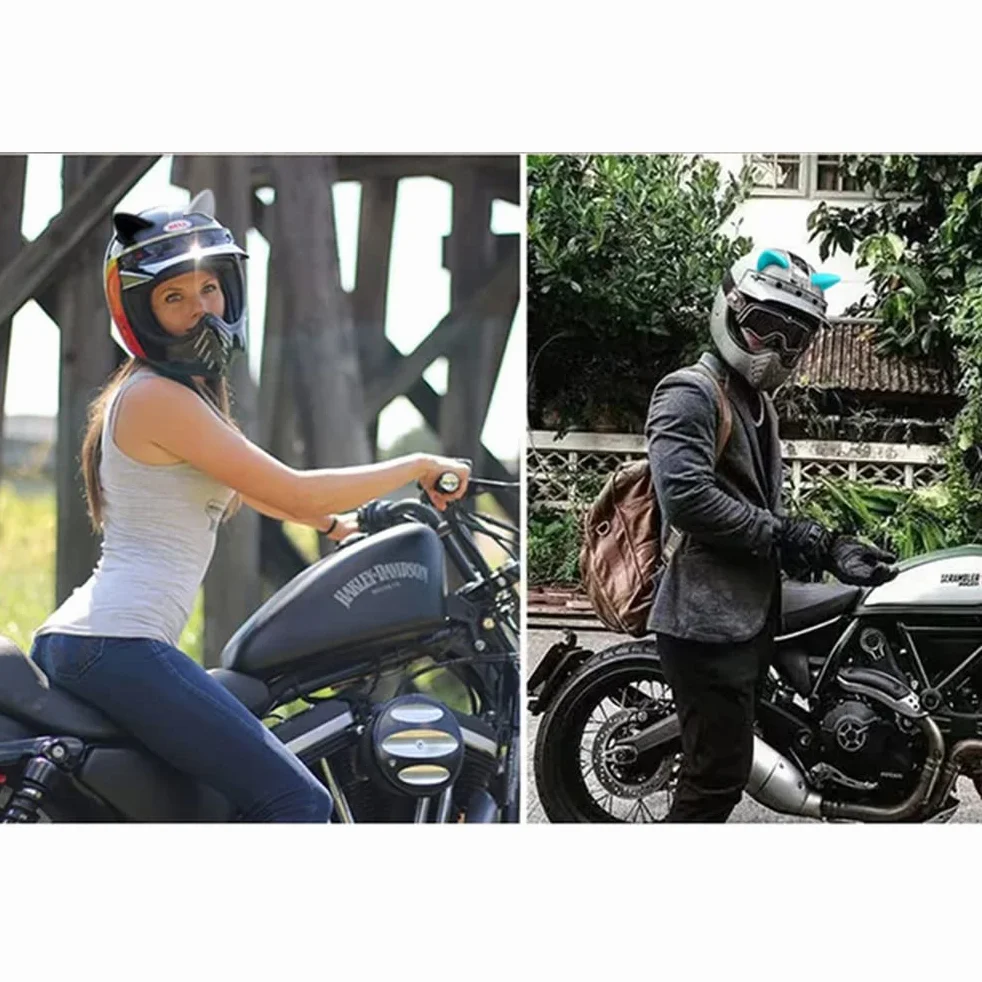 Silikonowe uszy kota z taśmami do kasku rowerowego, narciarskiego, motocyklowego