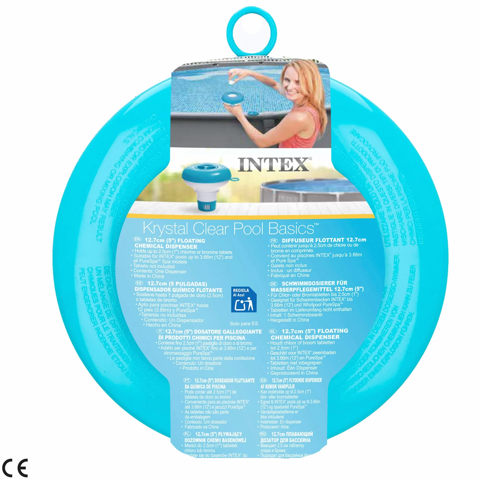 Intex Pływający dozownik substancji chemicznych do basenu i spa (brom i chlor) #29040, niebieski