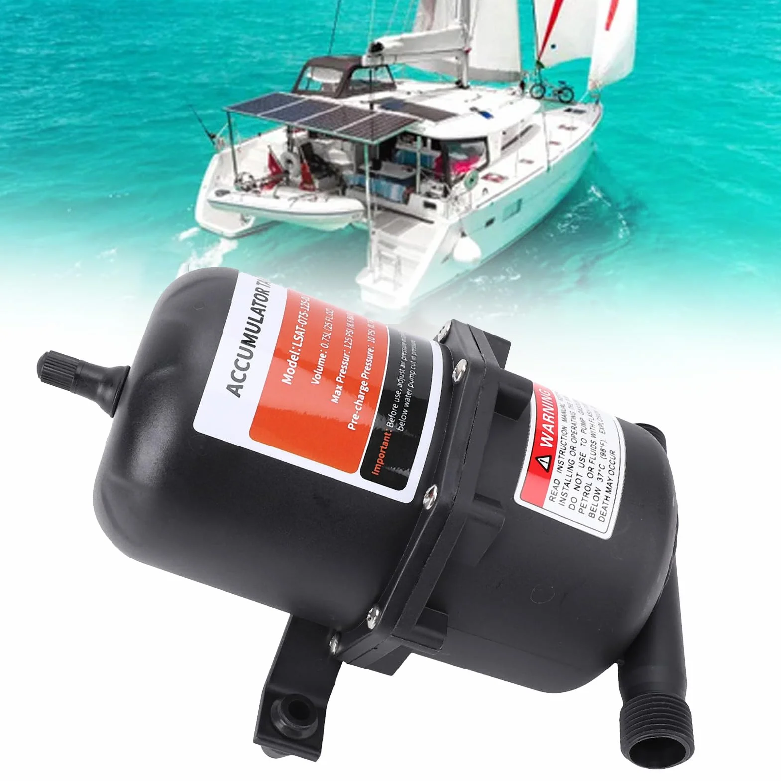 Akumulator RV Pompa Wody Zbiornik 0,75L 125 PSI Brązowy 1/2 Cala MNPT